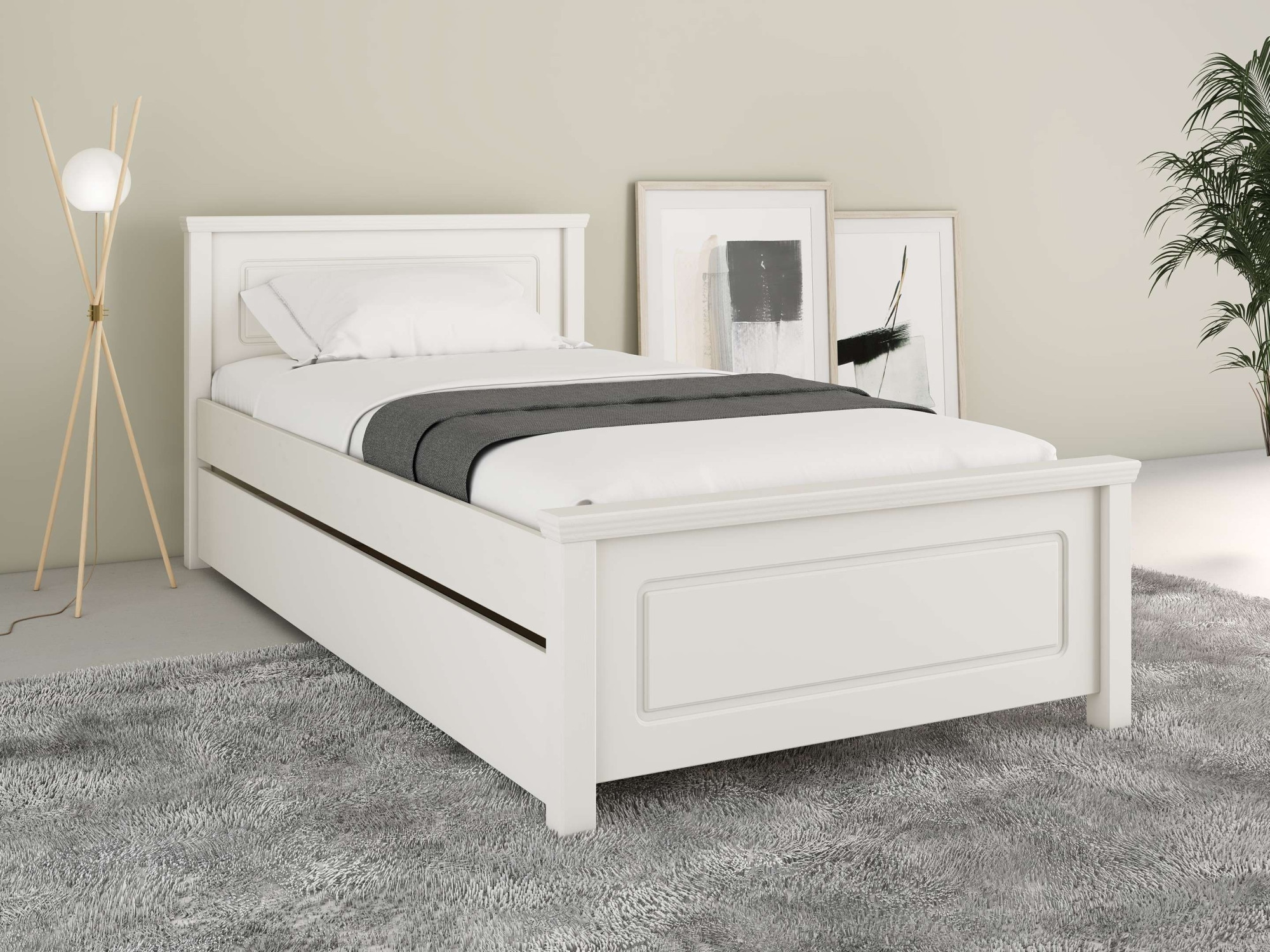 Home affaire Bett »Svea, als Seniorenbett geeignet durch Komforteinstiegshöhe und Breite«, (H/B/L ca. 86/100/200 cm), Belastbarkeit 170KG! Schublade optional, Massivholz, mit Lattenrost