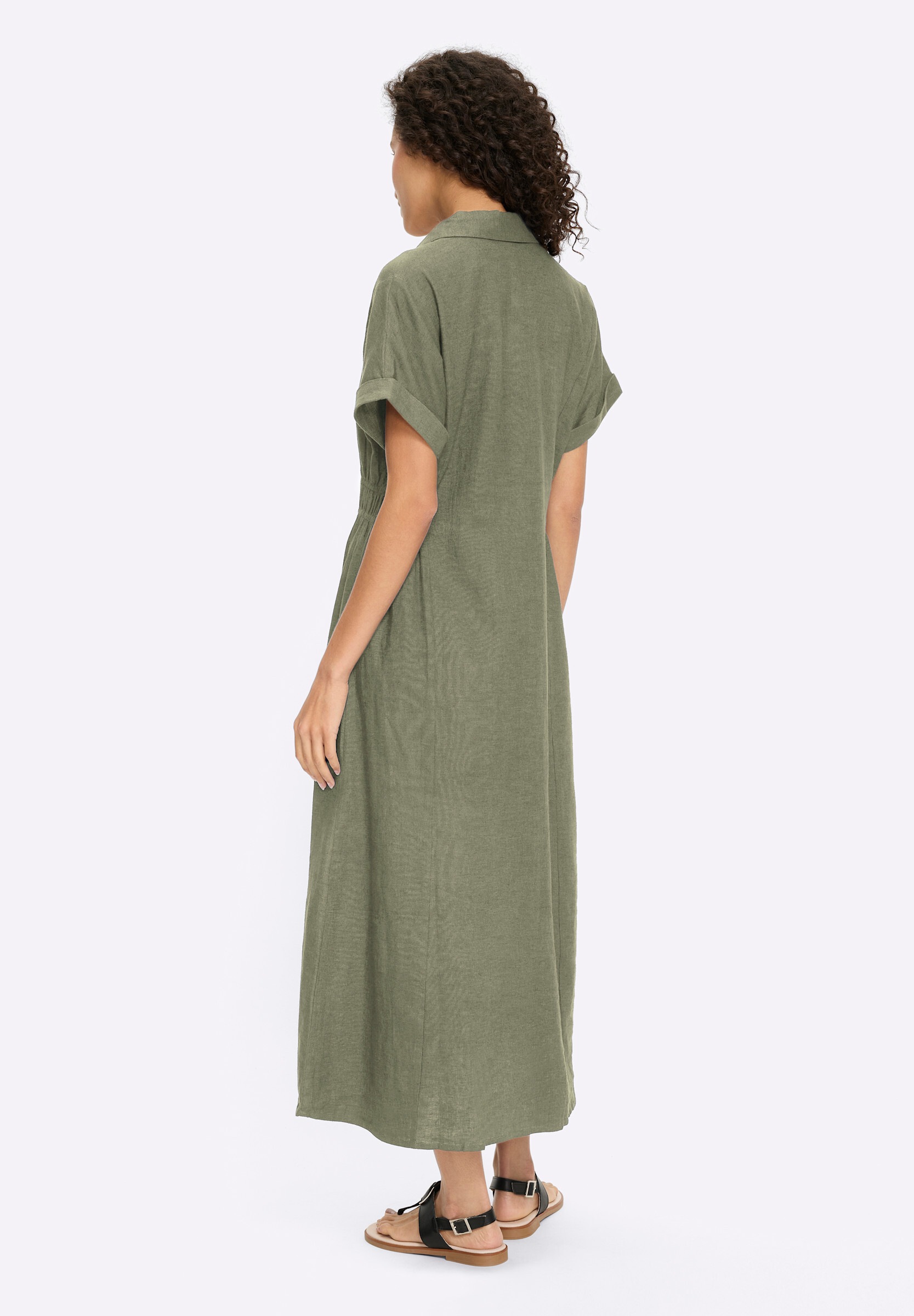 heine Hemdblusenkleid »Kleid Sommerkleid mit Gehschlitz« Ohne Taschen