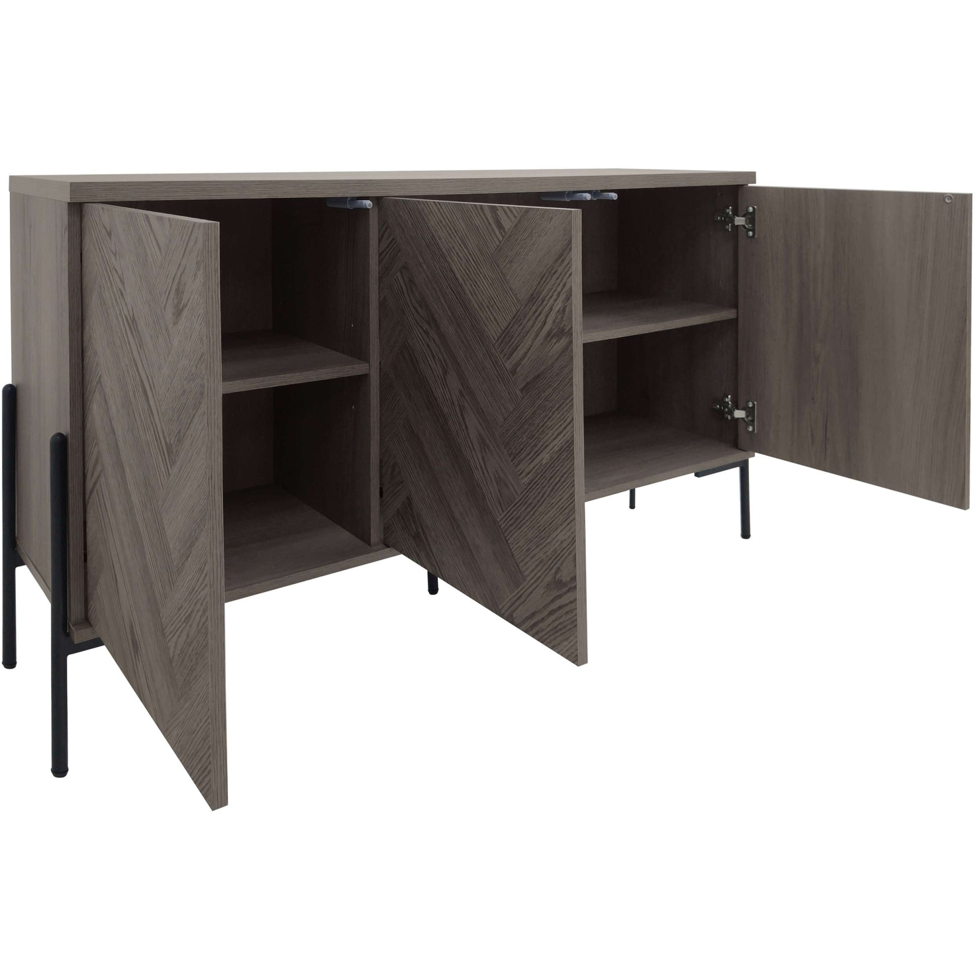 OTTO home Sideboard »Eadwine« Kommode, Push-to-open, Türen mit Fischgräten Muster, Breite 130 cm