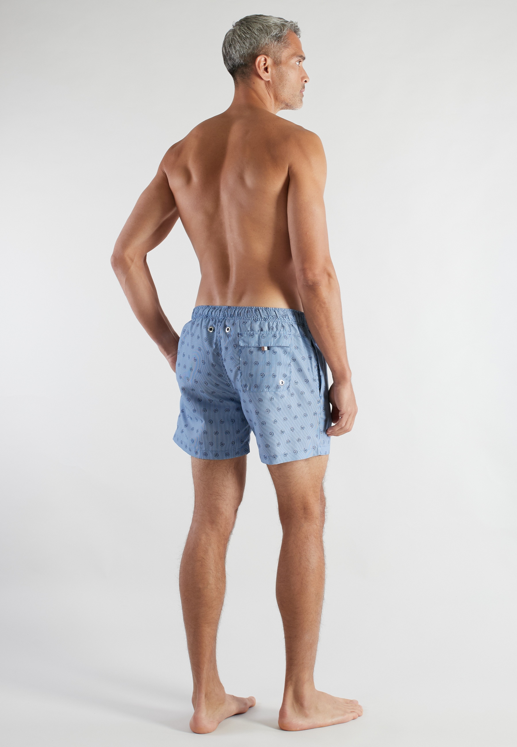 bugatti Badeshorts mit Logodruck, gestreift, mit Kordelzug, bequem