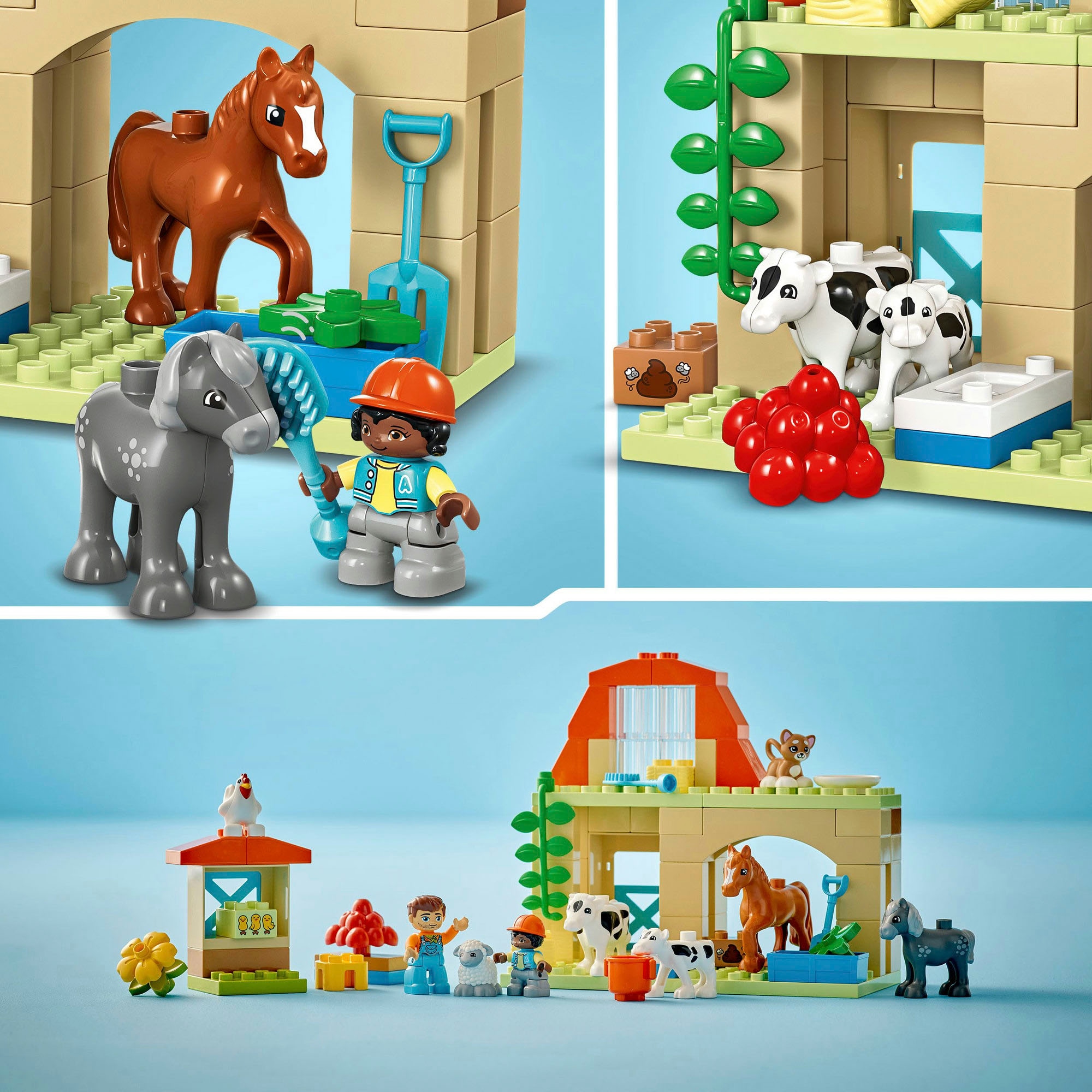 LEGO® Konstruktionsspielsteine Made (74 Europe dem bei in (10416), DUPLO LEGO »Tierpflege Town«, St.), auf Bauernhof