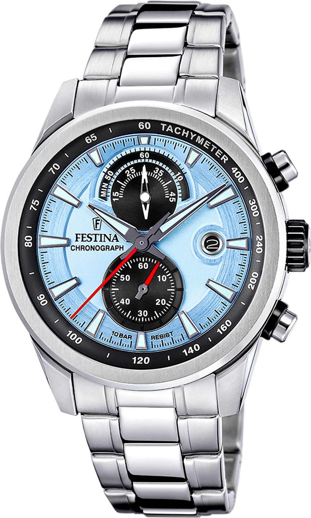 Festina Chronograph »Timeless Chronograph«, Quarzuhr, Armbanduhr, Herrenuhr, Edelstahlarmband, analog, Tag