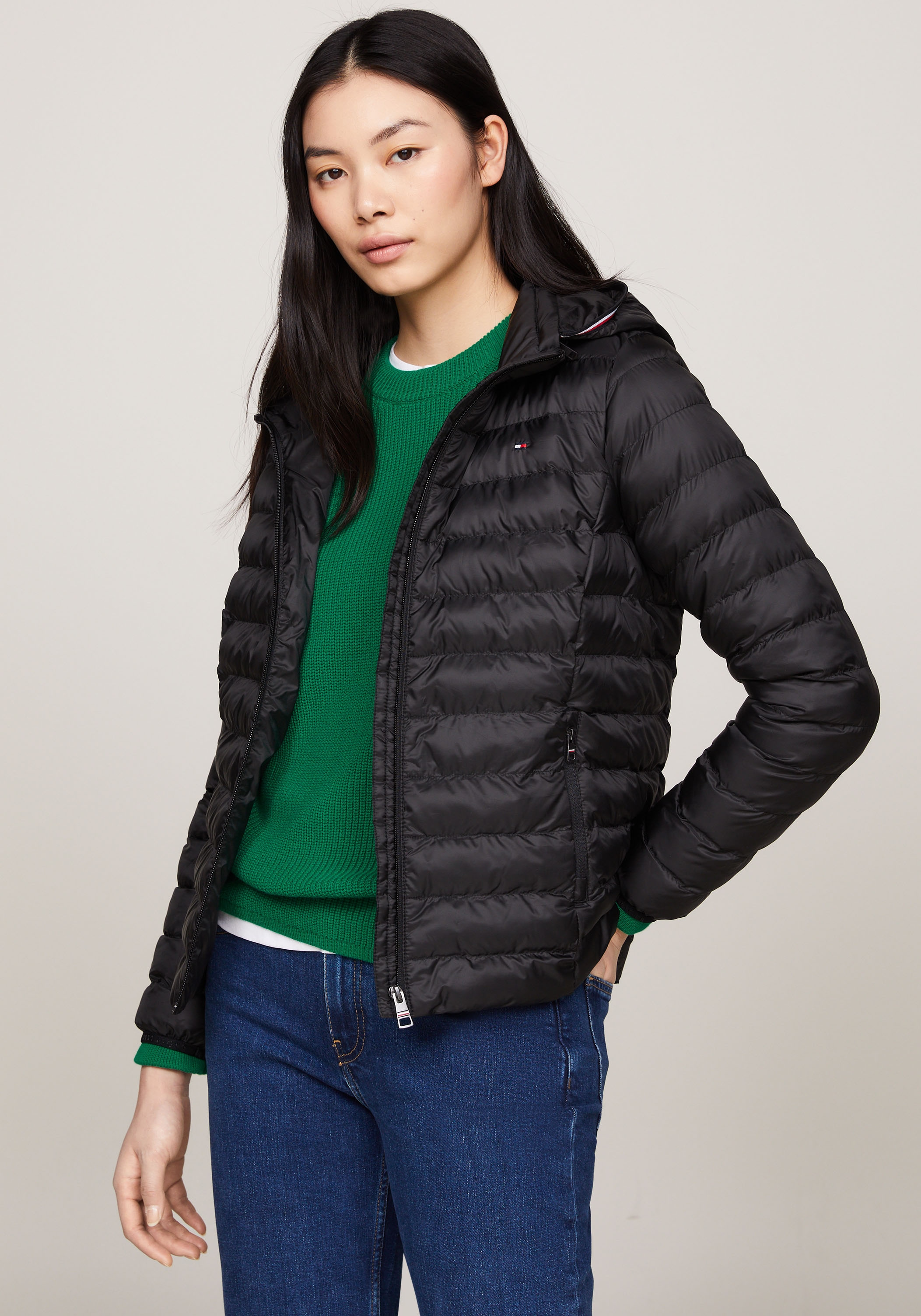 TOMMY HILFIGER Steppjacke »LW PADDED GLOBAL STRIPE JACKET«, (Global Serie TH WOMEN), mti Global...