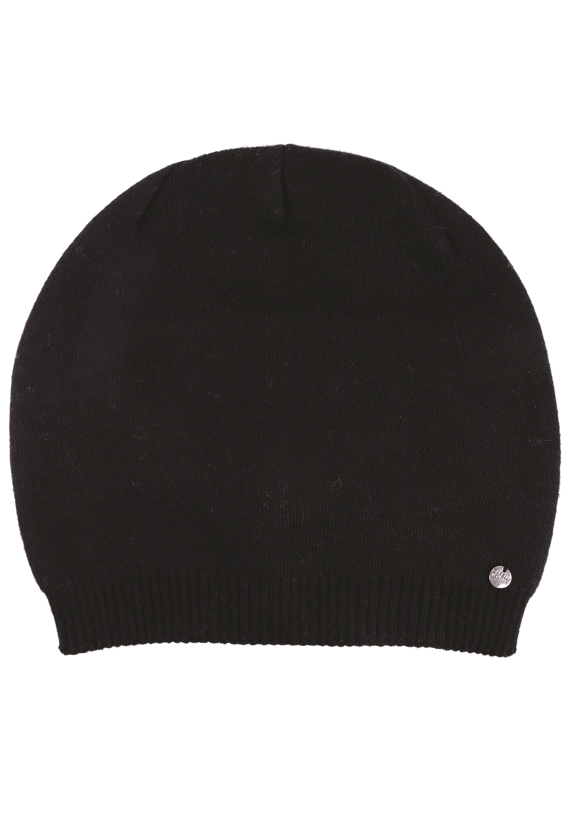 Capelli New York Beanie Metall-Logo, gerafft, Feinstrick