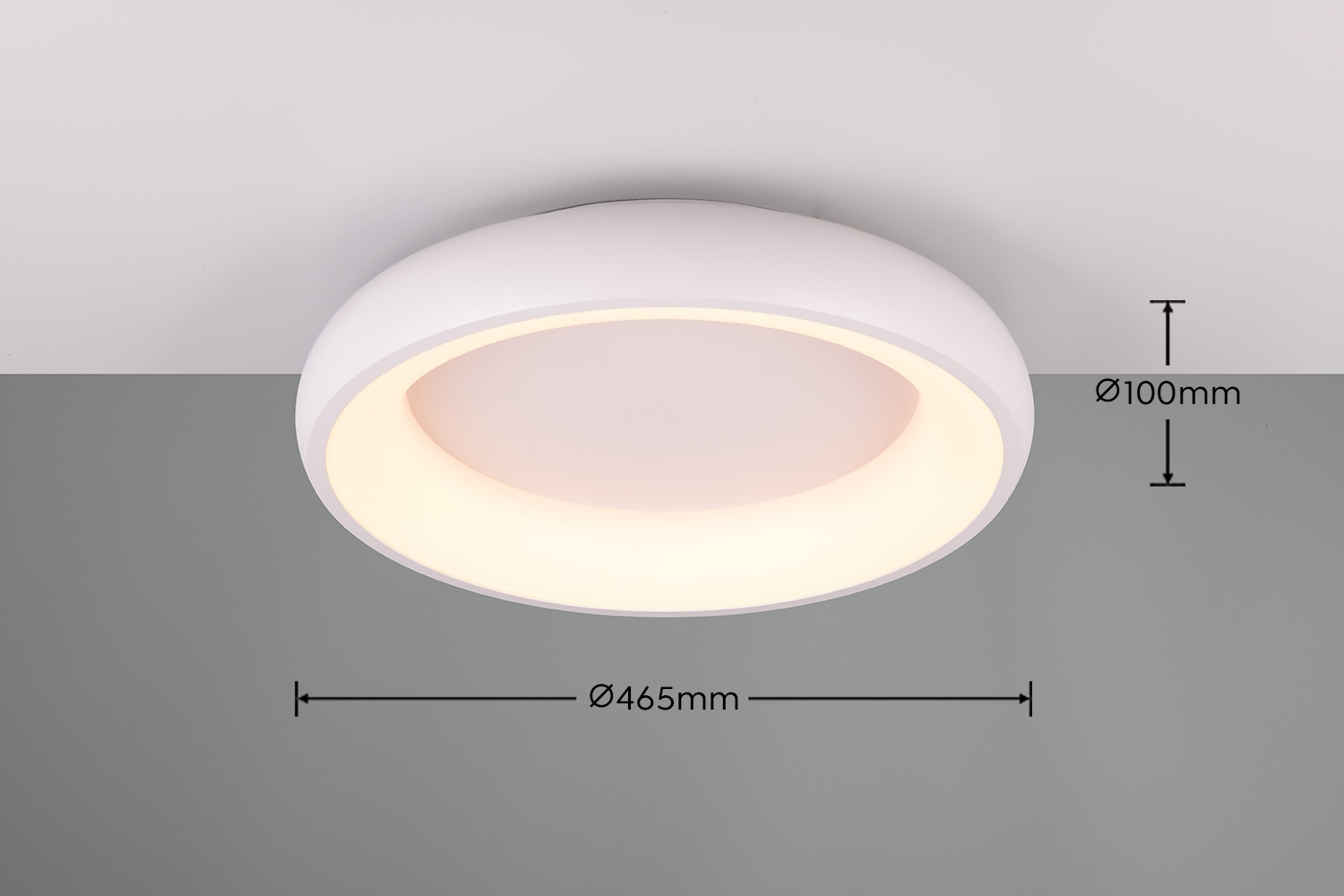 TRIO Leuchten LED Deckenleuchte »CARDONA, runde LED Deckenlampe Büro, Ø 46cm, 3300 Lumen 29W, dimmbar« LED-Board 1 Stk. warmweiß - kaltweiß CCT - Lichtfarbe einstellbar 2300/3000/4000K, auch Wandmontage möglich