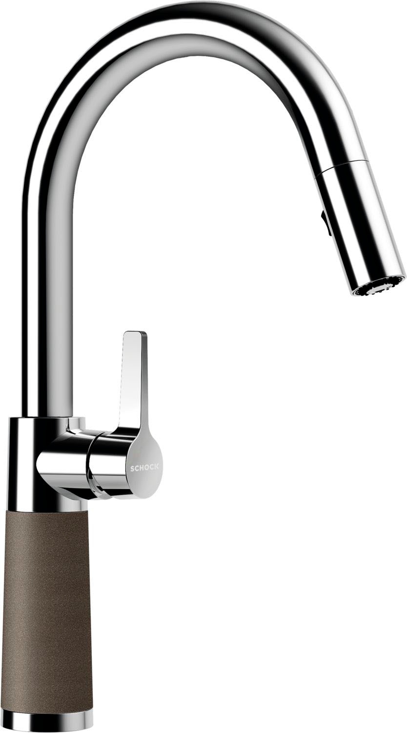 Schock Küchenarmatur "SC-520 SB" ausziehbar, Strahl-Brause, Rückflussverhinderer, Schwenkbereich 120