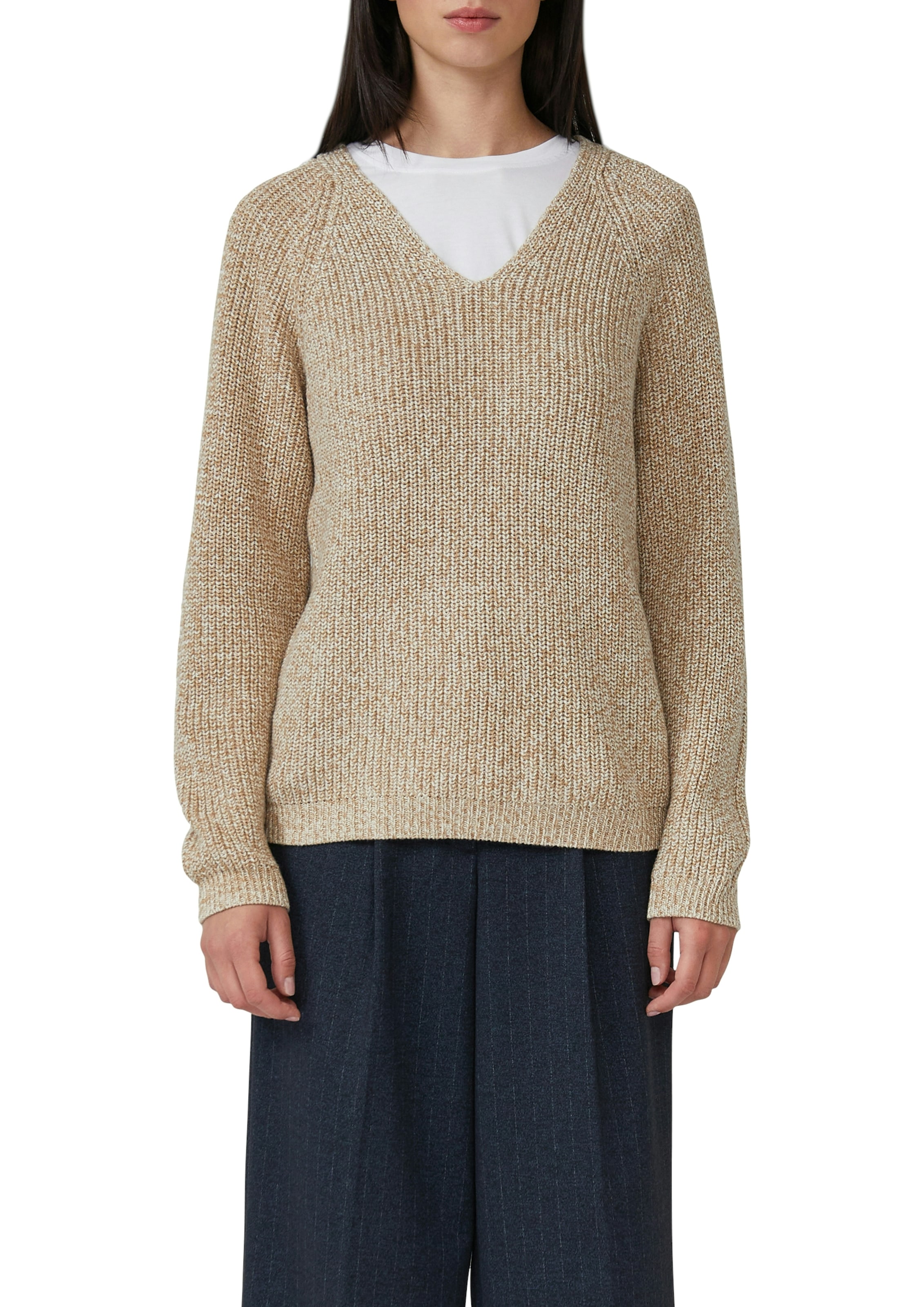 s.Oliver Strickpullover mit V-Ausschnitt, meliert