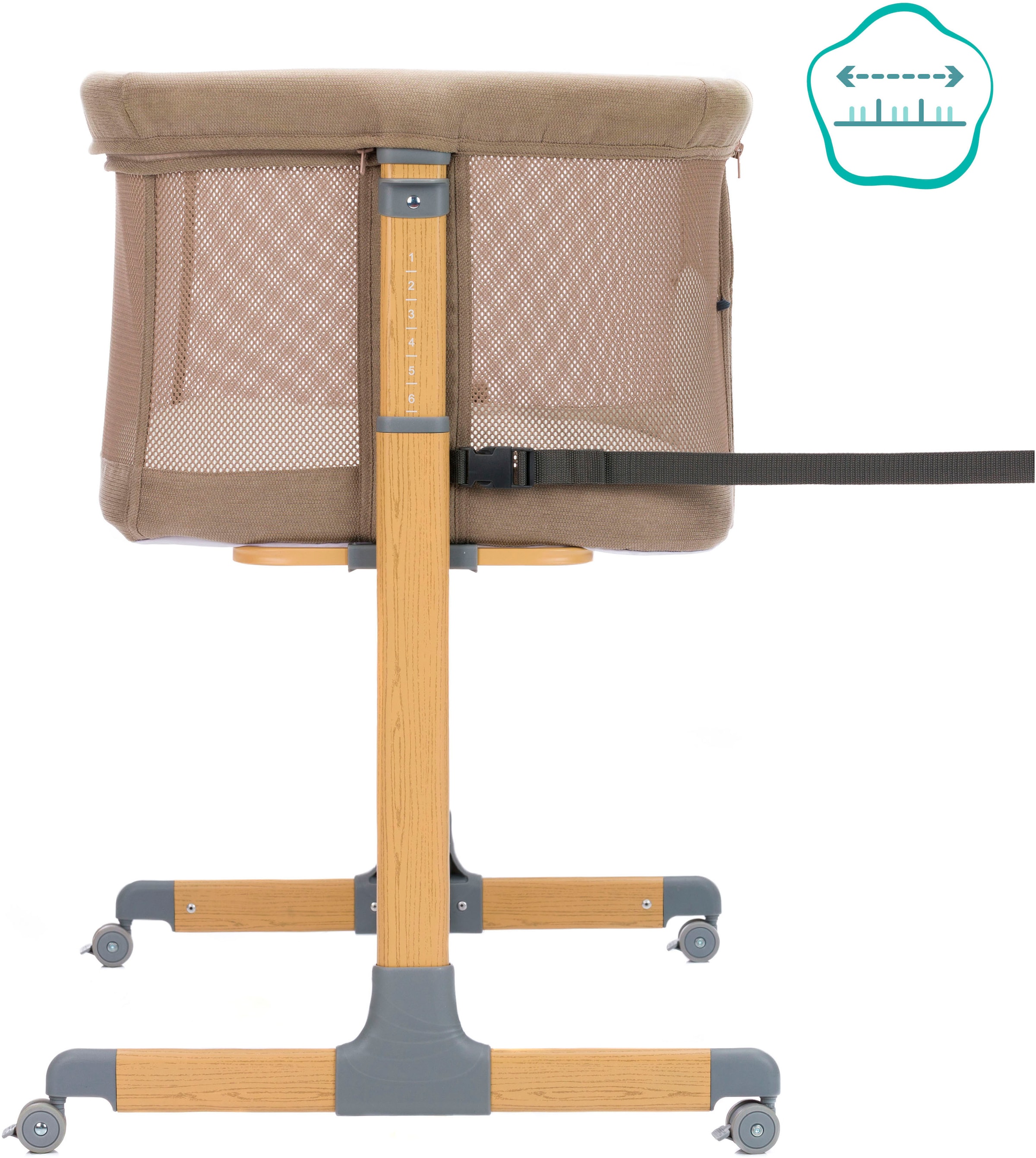 Fillikid Beistellbett »Air caramel inkl. Rollen«