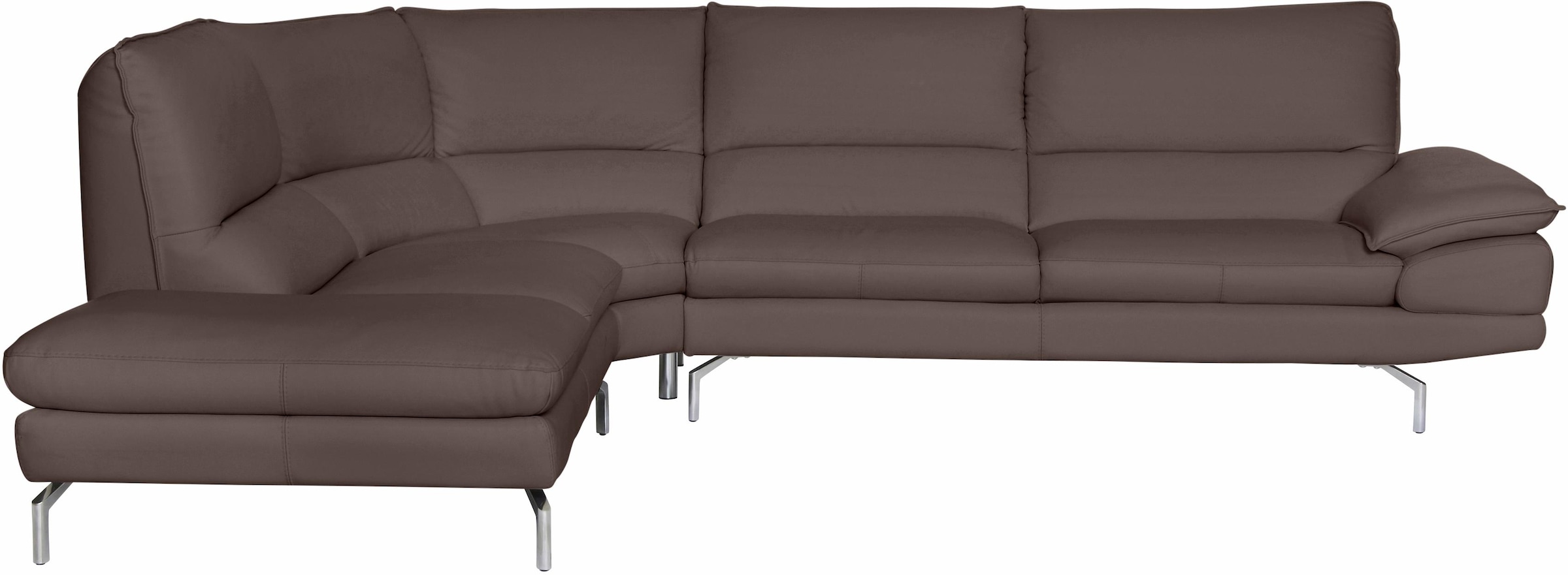 CALIA ITALIA Ecksofa »Dave, italienisches Designsofa L-Form, erstklassiger Sitzkomfort«, Ottomane wahlweise links oder rechts, in zwei tollen Lederqualitäten