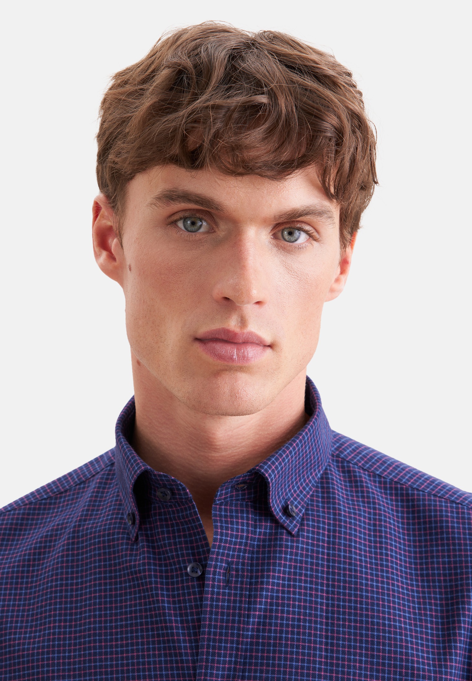 seidensticker Flanellhemd »Schwarze Rose« Shaped 1/1 Button-Down-Kragen Karo