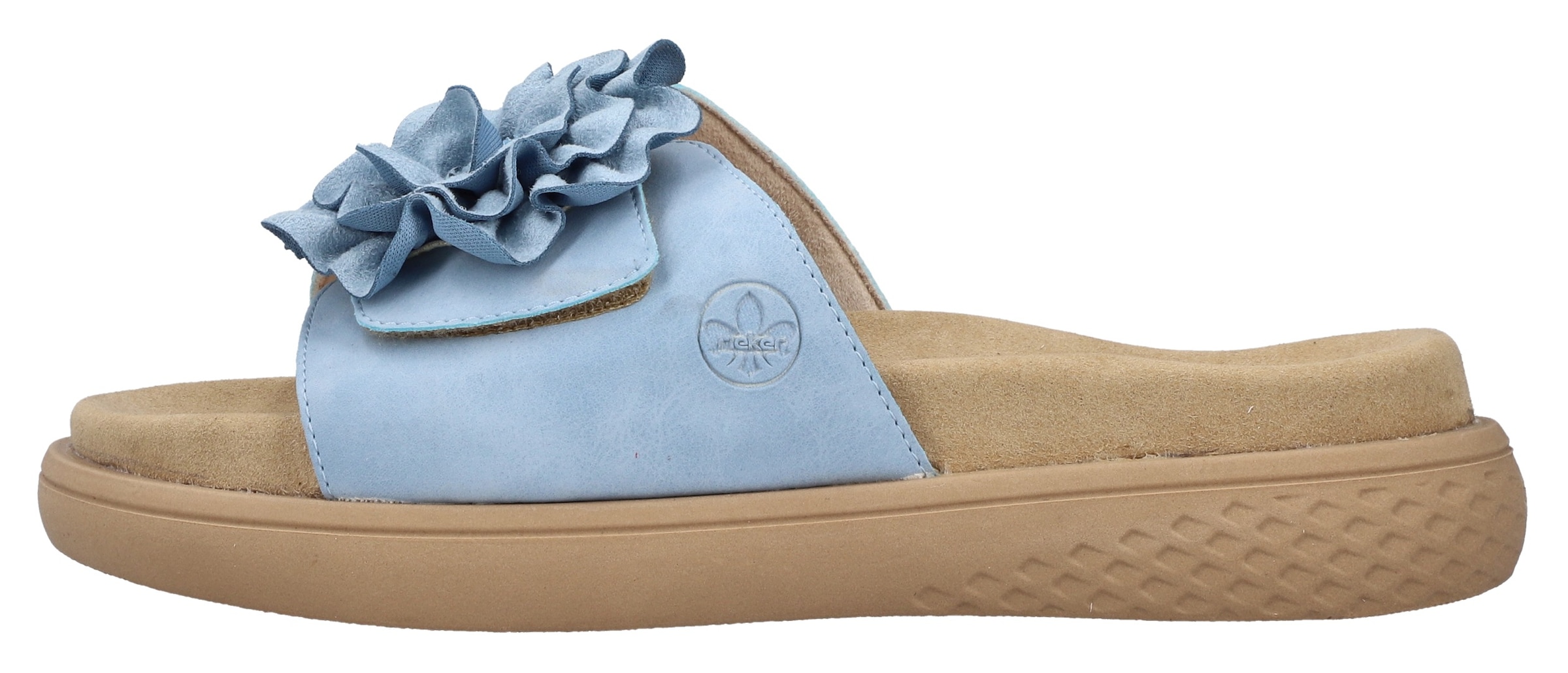 Rieker Pantolette, Sommerschuh, Hausschuh, Strandschuh mit bequemem Fußbett