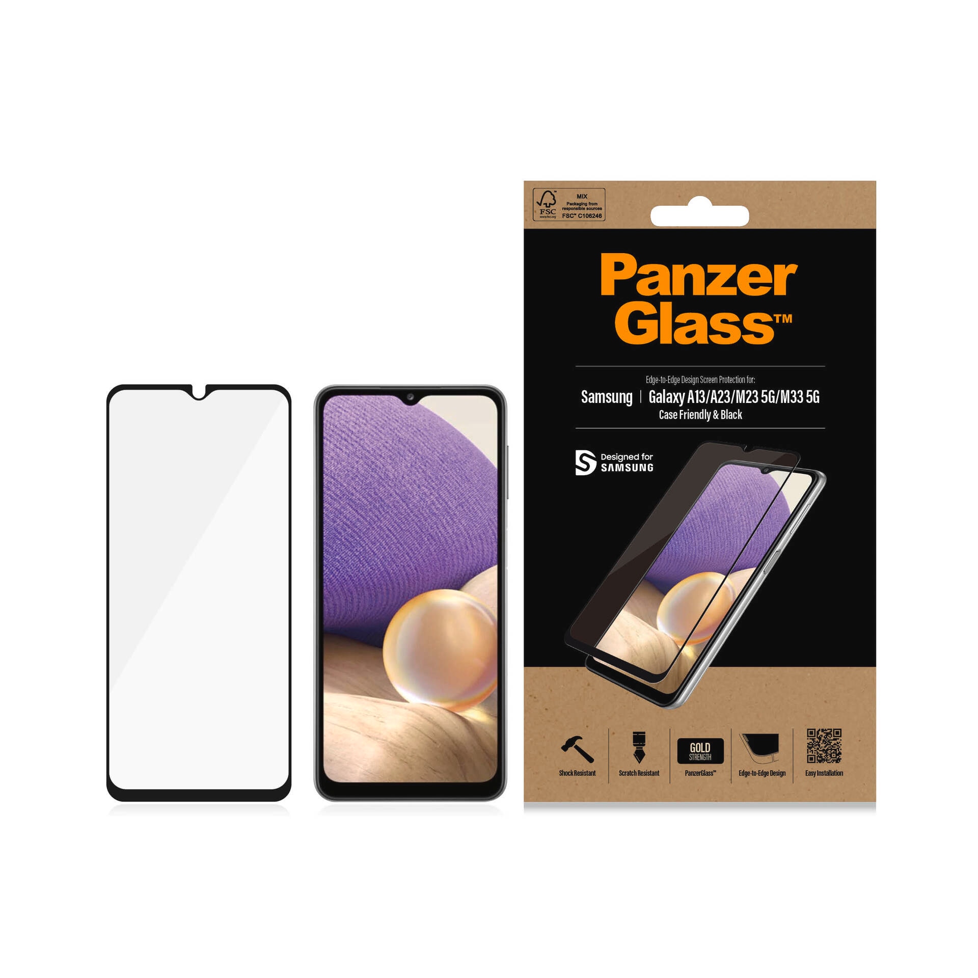 PanzerGlass Displayschutzglas »Displayschutzglas CF antibakteriell«, für Samsung Galaxy A13/A23-Samsung Galaxy M23 5G/M33 5G, (1 St.)