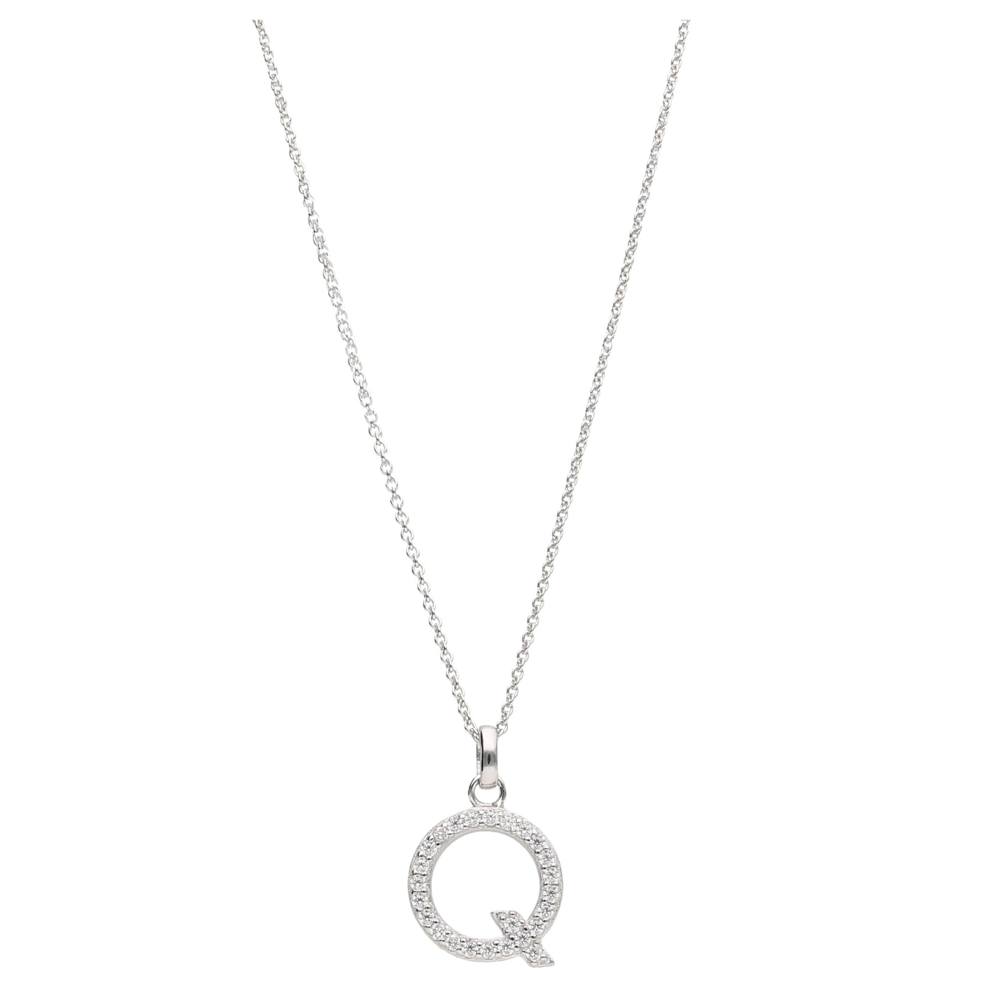 Smart Jewel Kette mit Anhänger »Kette Buchstabe Q mit Zirkonia Steine, Silber 925«