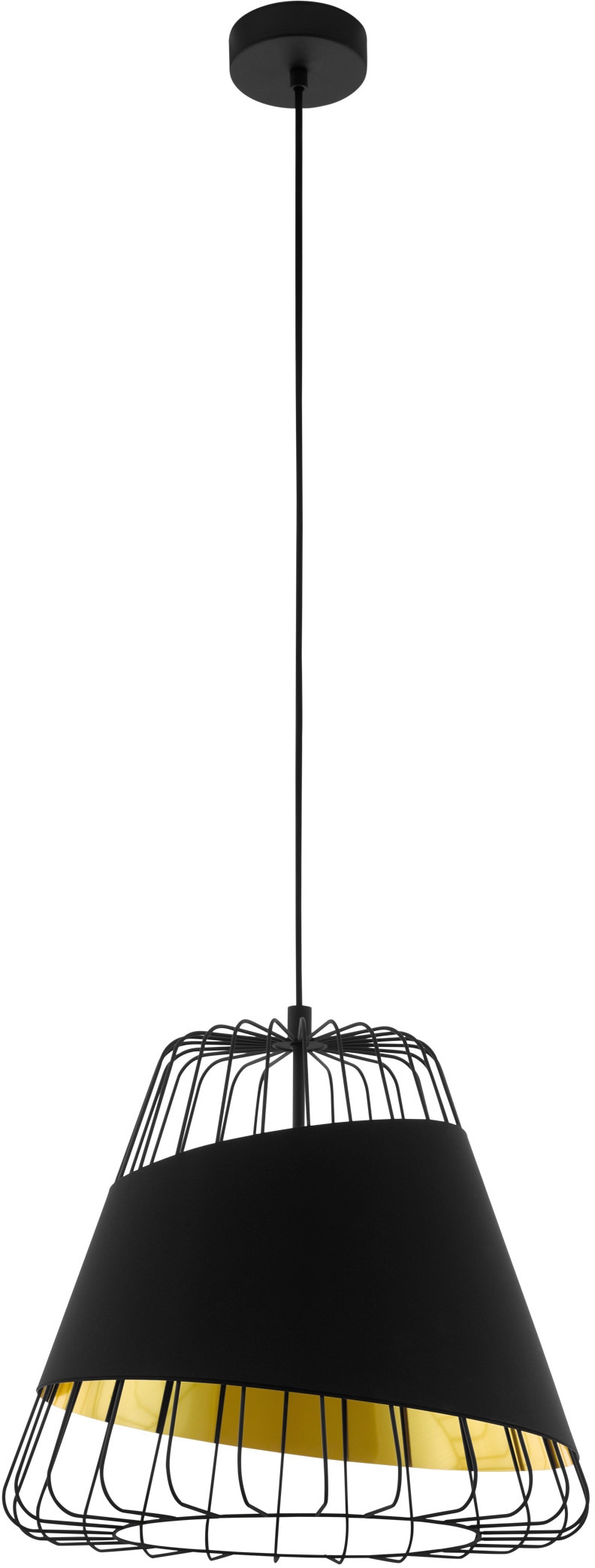EGLO Pendelleuchte »AUSTELL«, 1 flammig, Leuchtmittel E27 | ohne Leuchtmittel, schwarz / Ø36 x H110 cm / exkl. 1 x E27 (je max. 60W) / Pendellampe