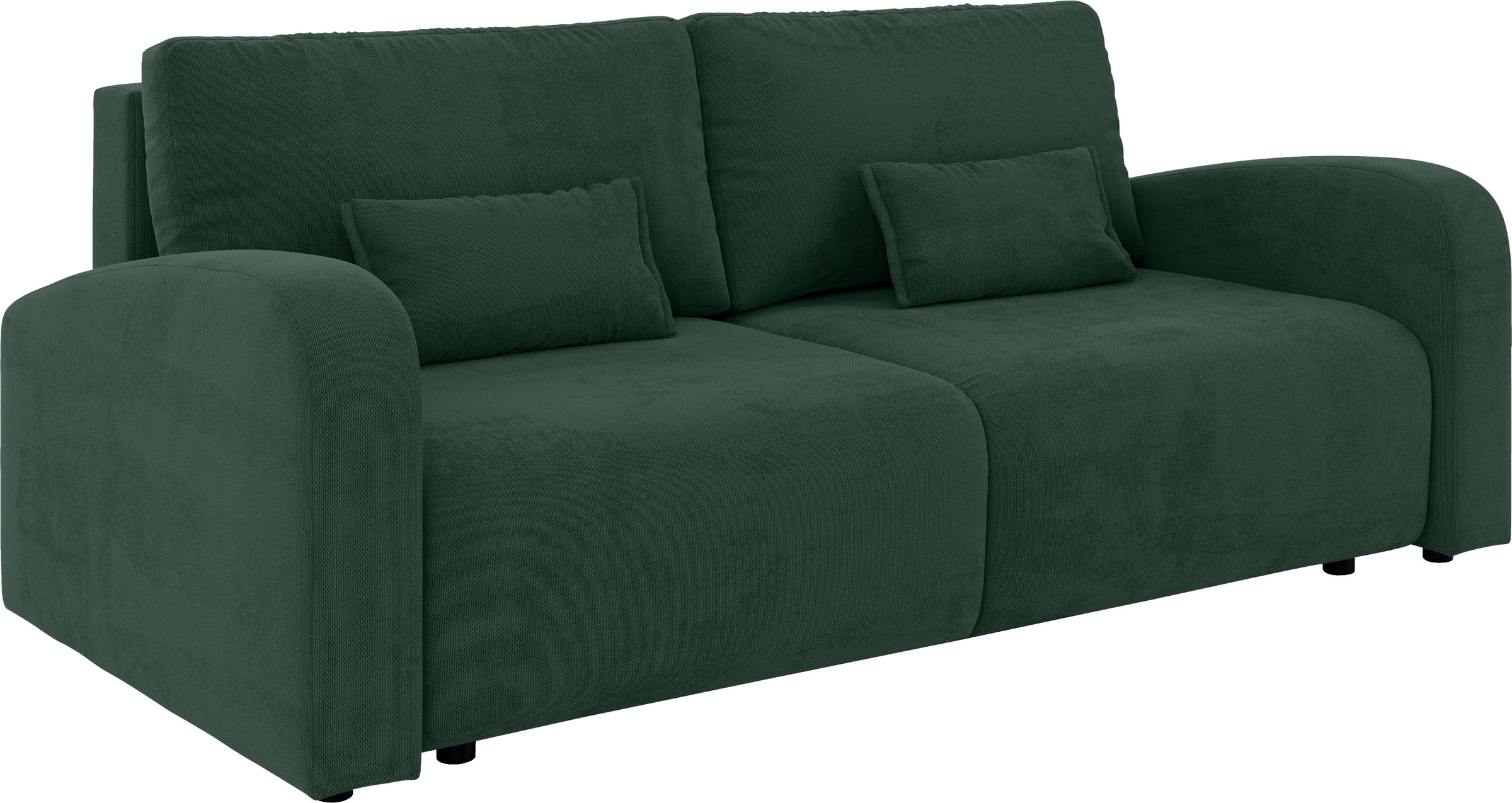 INOSIGN 3-Sitzer »JIGGS wahlweise Schlafsofa mit Bettkasten, Maße B/H/T: 228/96/110 cm«, Sofa mit Wellenunterfederung, enthält 2 Rückenkissen und 2 Zierkissen
