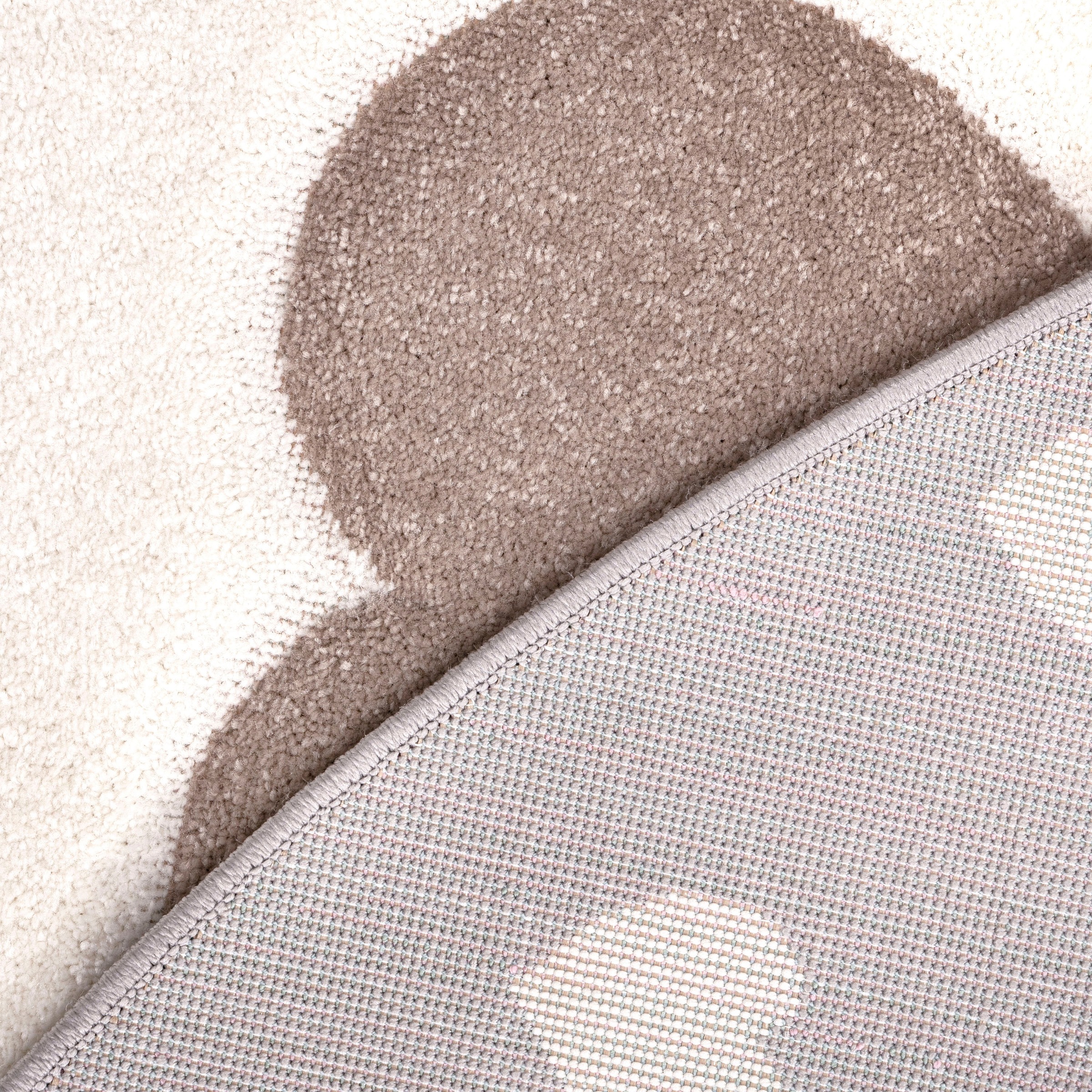 Paco Home Kinderteppich »Cosmo 339«, rund, 16 mm Höhe, Kurzflor, Pastell-Farben, 3D-Effekt, Motiv Herz, Punkte & Krone