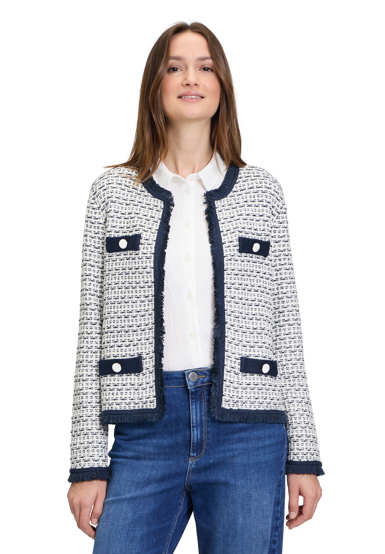 Betty&Co Cardigan »Strick-Cardigan mit Rundhalsausschnitt«