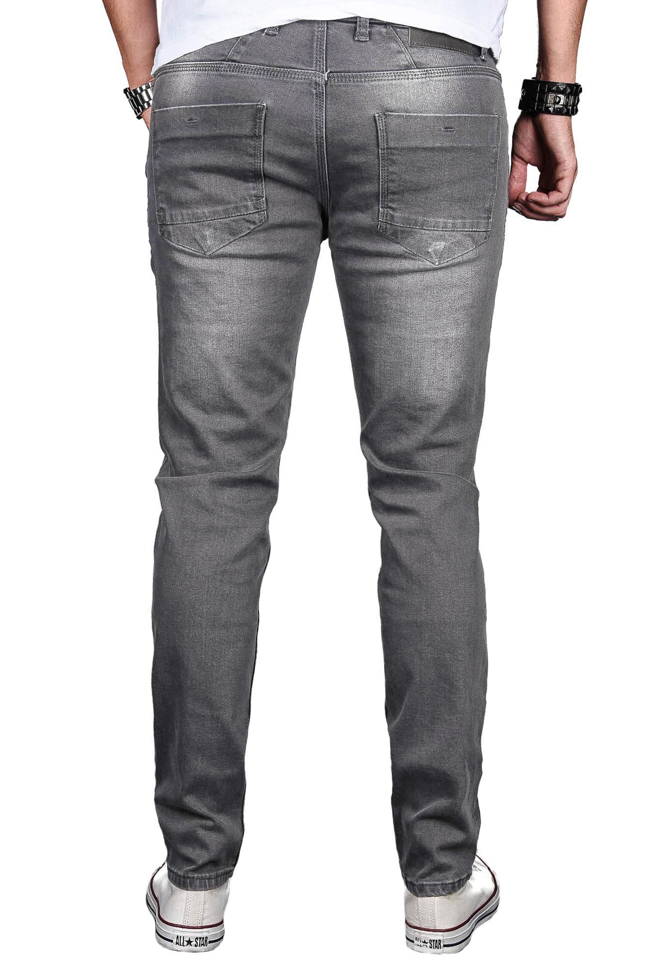 Alessandro Salvarini Slim-fit-Jeans »A. Salvarini Designer Herren Jeans Hose Basic Stretch Jeanshose Regular Slim«
