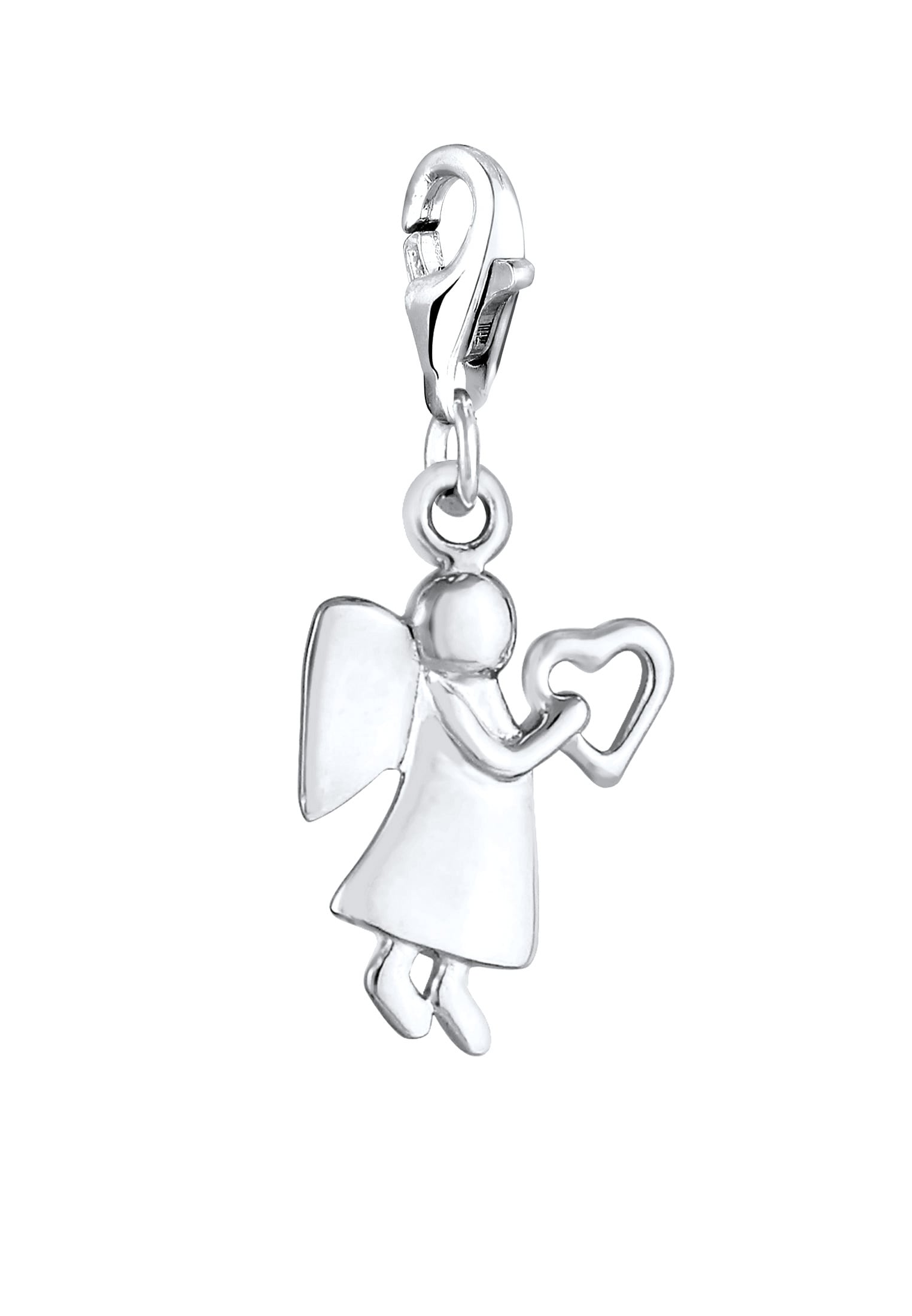 Elli Charm-Einhänger »Charm Schutzengel Herz Talisman Glücksbringer 925 Silber«