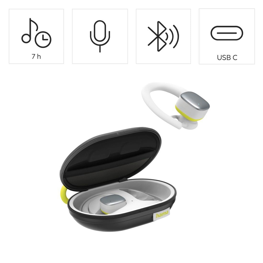 Hama Bluetooth-Kopfhörer »Wireless Bluetooth Headset, In-Ear Bluetooth Kopfhörer für den Sport«