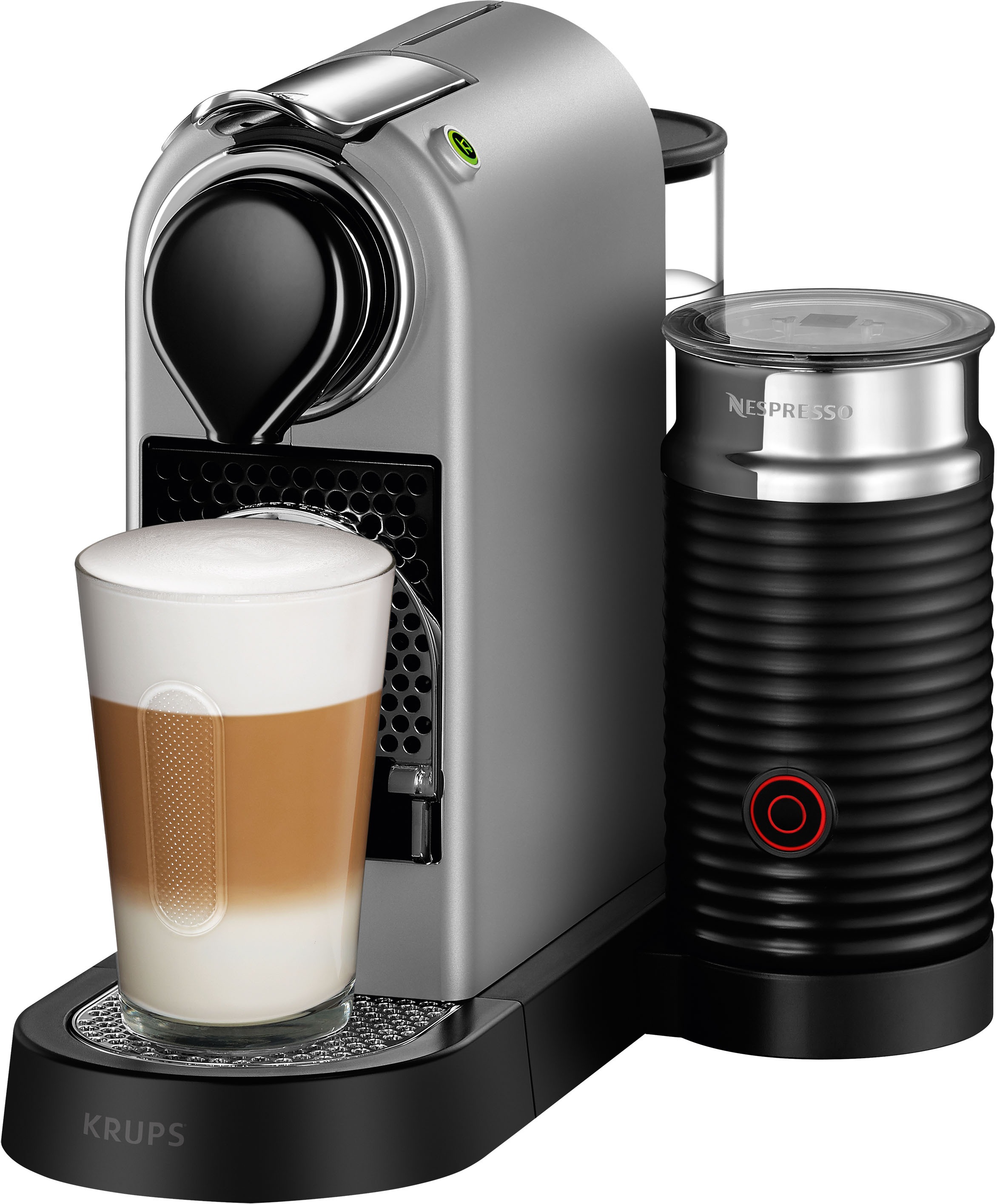 Nespresso Kapselmaschine »XN761B CitiZ & Milk von Krups«, inkl. Aeroccino Milchaufschäumer, Willkommenspaket mit 14 Kapseln