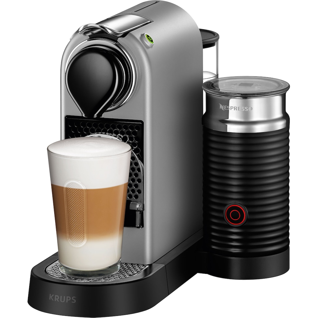 Nespresso Kapselmaschine »XN761B CitiZ & Milk von Krups«, inkl. Aeroccino Milchaufschäumer, Willkommenspaket mit 14 Kapseln