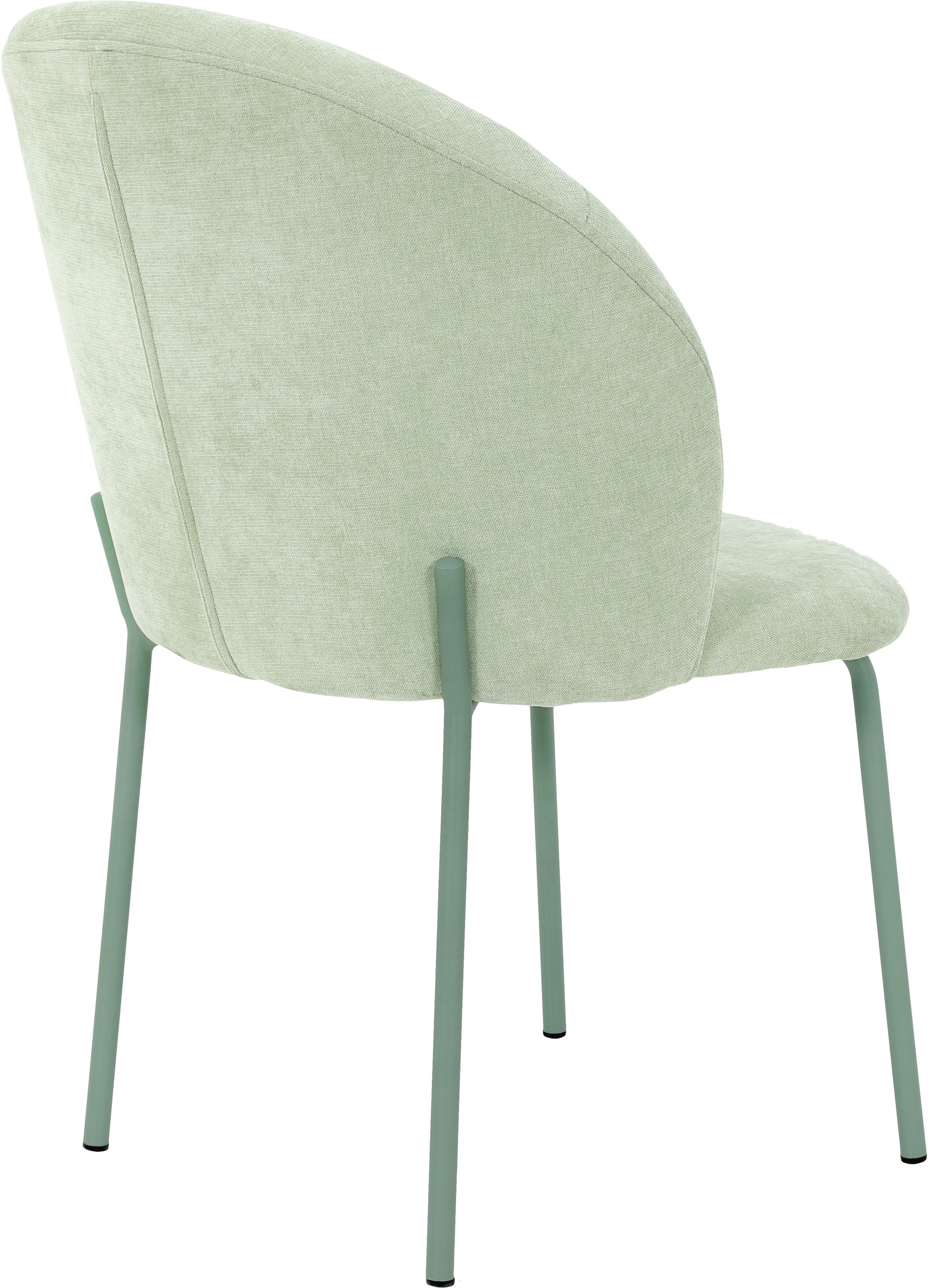 TOM TAILOR HOME 4-Fußstuhl »LEAF CHAIR«, (Set), 2 St., Chenille, 4-Fußgestell, Raffung in der Rückenlehne