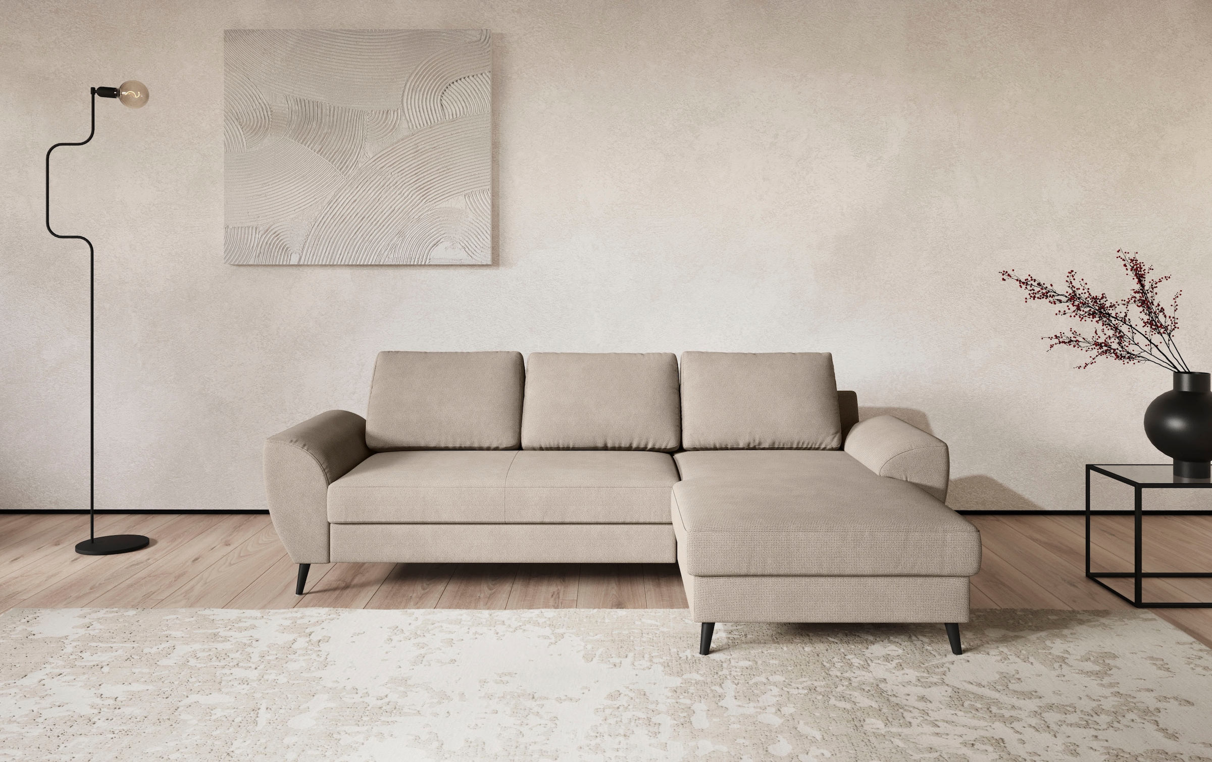 COTTA Ecksofa »Terra L-Form, Breite 255 cm« wahlweise mit Schlaffunktion