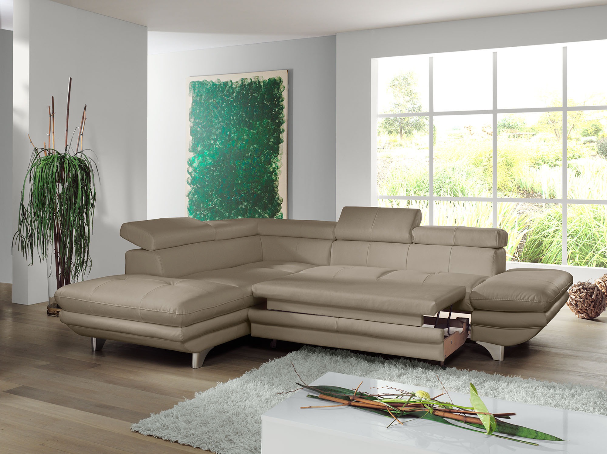 COTTA Ecksofa »Enterprise L-Form«, mit Arm- & Kopfteilverstellung, wahlweise mit Bettfunktion