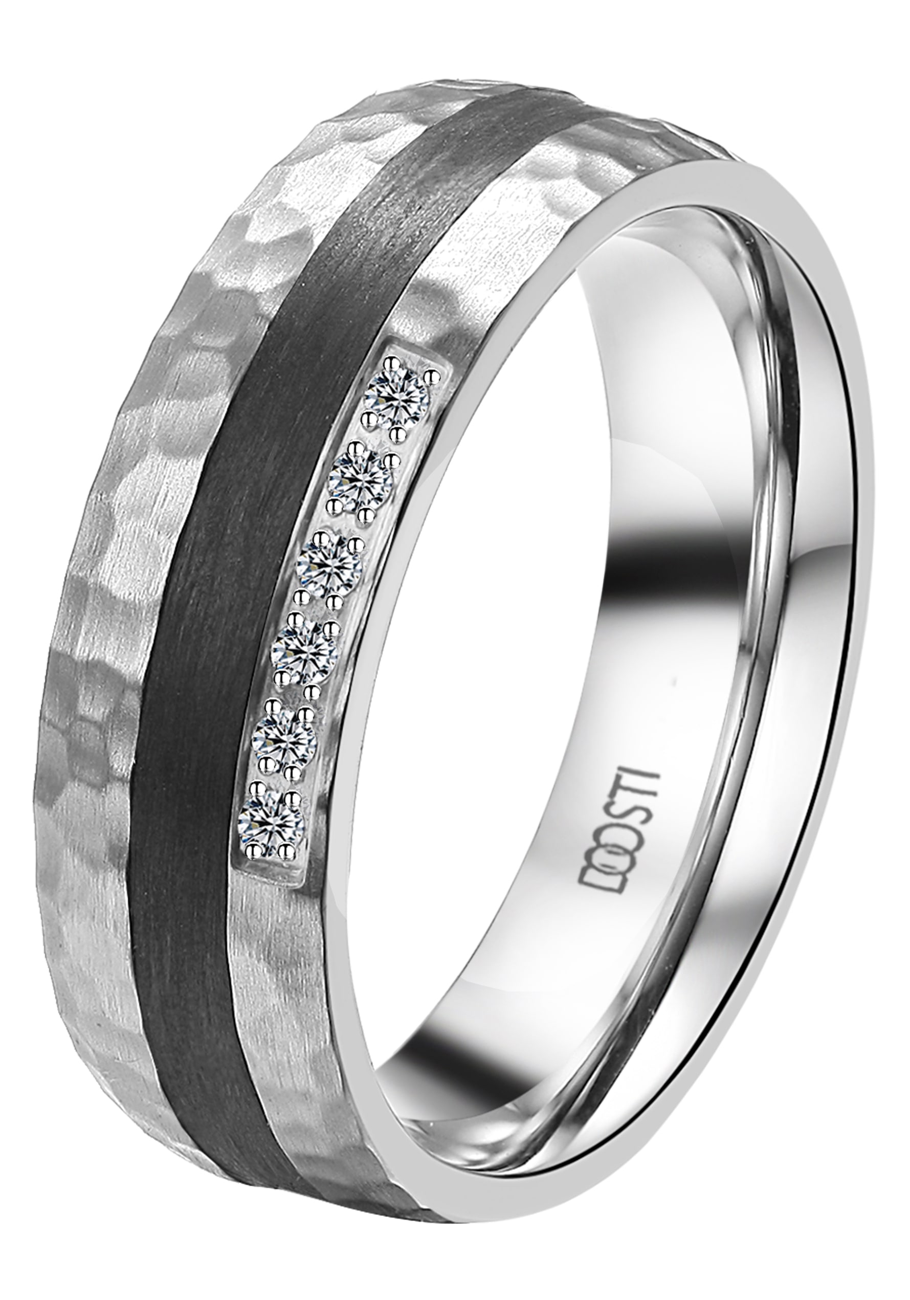 DOOSTI Trauring »Schmuck Geschenk Edelstahl Trauring Ehering Partnerring LIEBE«, wahlweise mit oder ohne Zirkonia