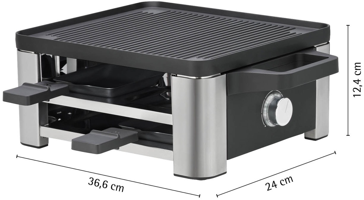 WMF Raclette »LONO«, 4 St. Raclettepfännchen, 870 W, LED-Beleuchtung, Aufbewahrungsfach für unbenutzte Pfännchen
