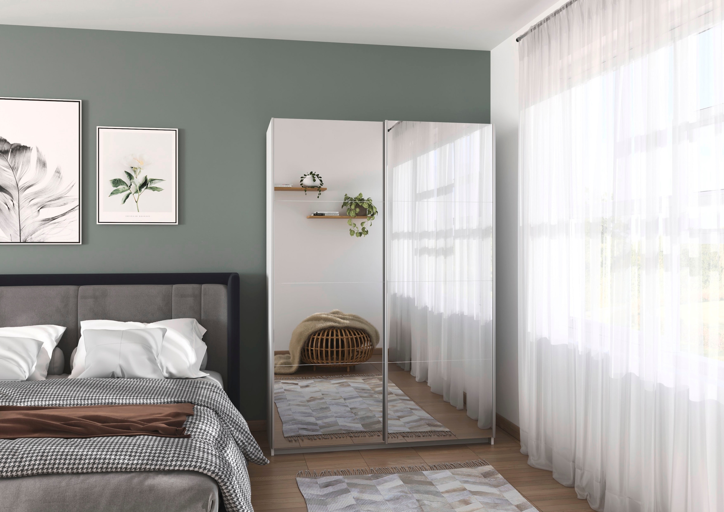 rauch Schwebetürenschrank »Kleiderschrank Schrank Kinderzimmer Topseller OTTOs CHOICE SUBITO« Garderobe Vollspiegel Breiten 136 & 181 Höhe 197 cm - MADE IN GERMANY