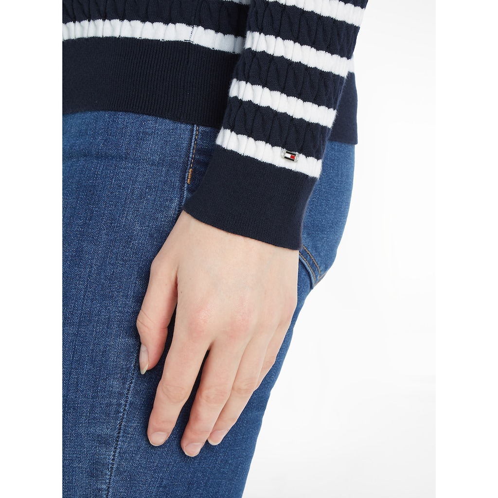 Tommy Hilfiger Rollkragenpullover »SKINNY CABLE ROLL-NK SWEATER«