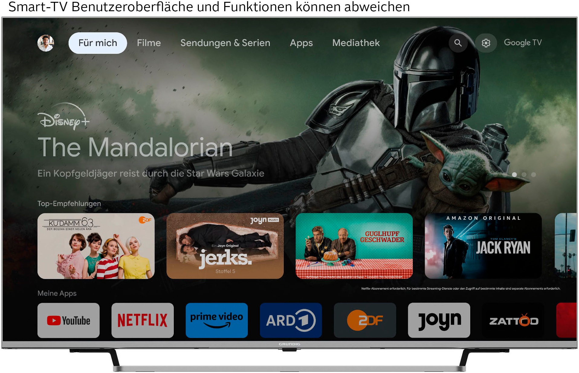 Grundig LED-Fernseher »65 VOE 83 CV3T00«, 164 cm/65 Zoll, 4K Ultra HD, Google TV-Smart-TV