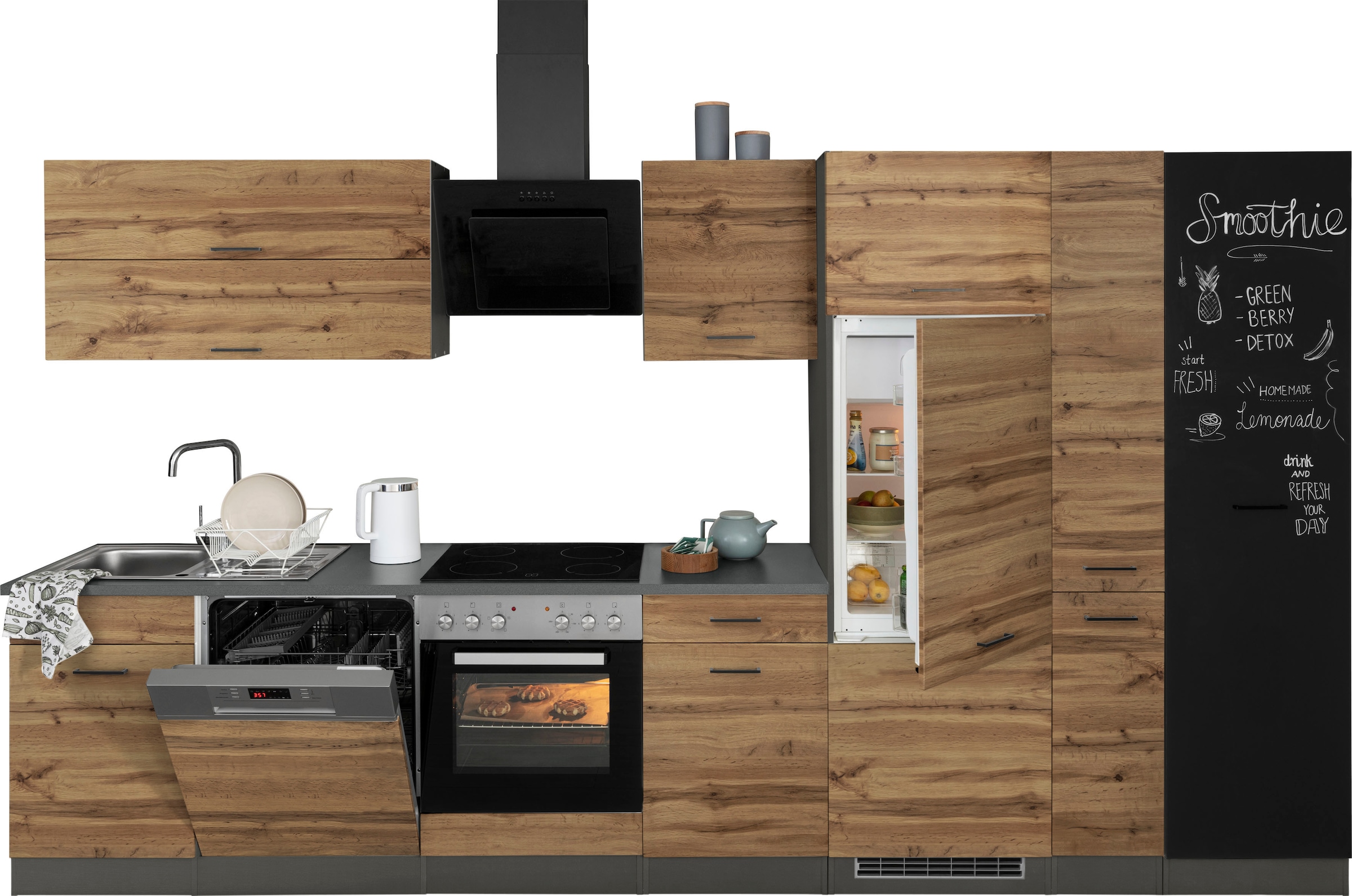 KOCHSTATION Küchenzeile "KS-Trier" ohne E-Geräte, Breite 360 cm