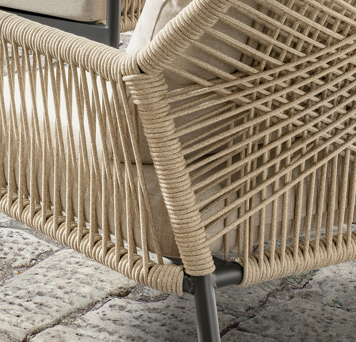 Destiny Gartenlounge-Set »GENUA«, (12 tlg., 1x 2er Sofa, 2x Sessel, 2x Tisch, inkl. Auflagen), Aluminium, Olefin-Rope