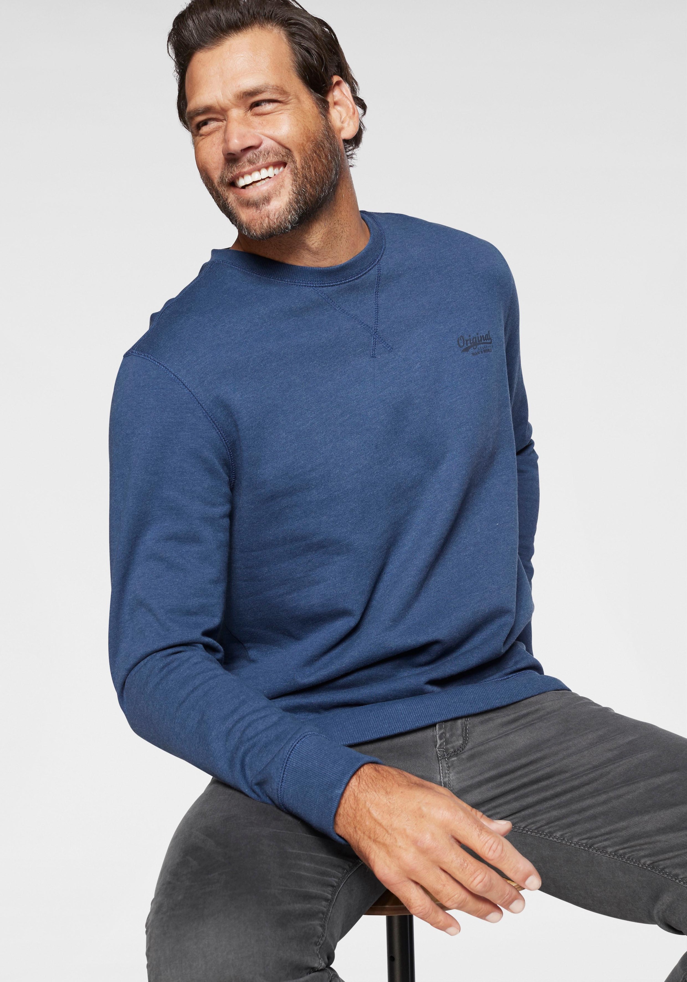 Man's World Sweatshirt, Langarm, Basic-Stil, unifarben, Rundhalsausschnitt