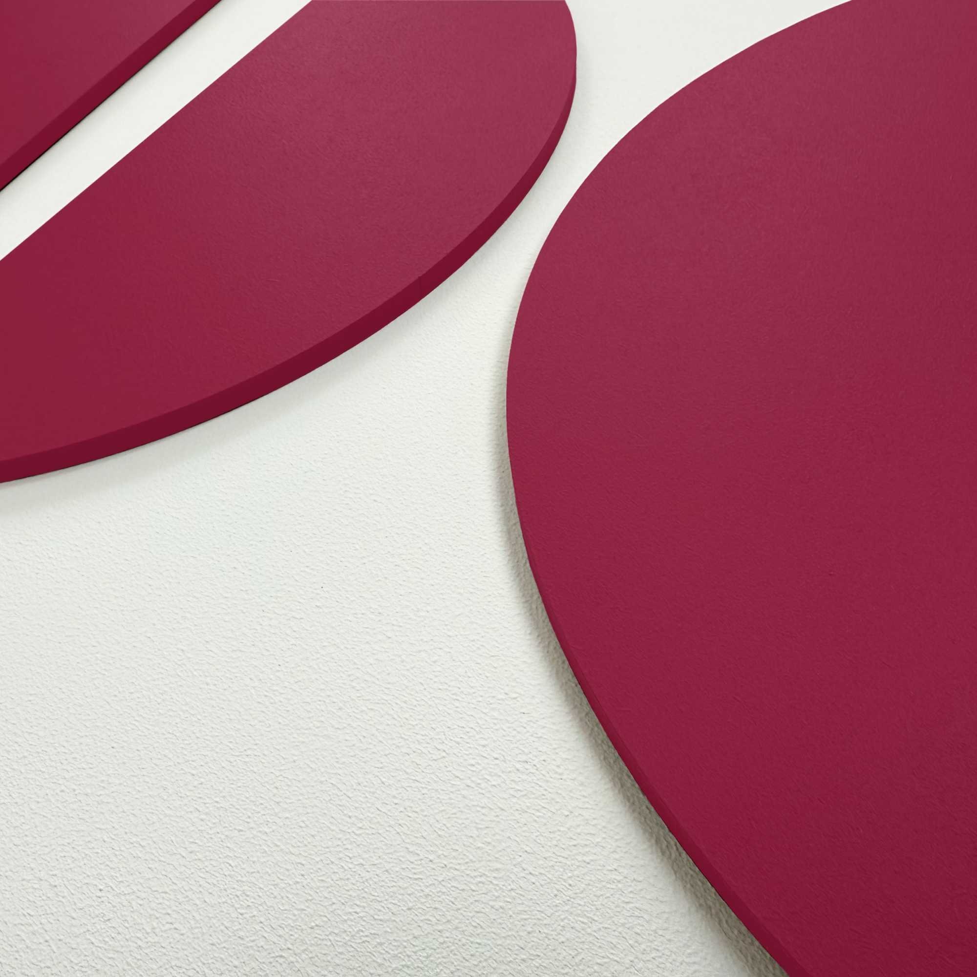 Reinders! Wandbild »Halbkreise in Burgund« Wohnzimmer - Rot - MDF - Abstrakt - 50x70 cm