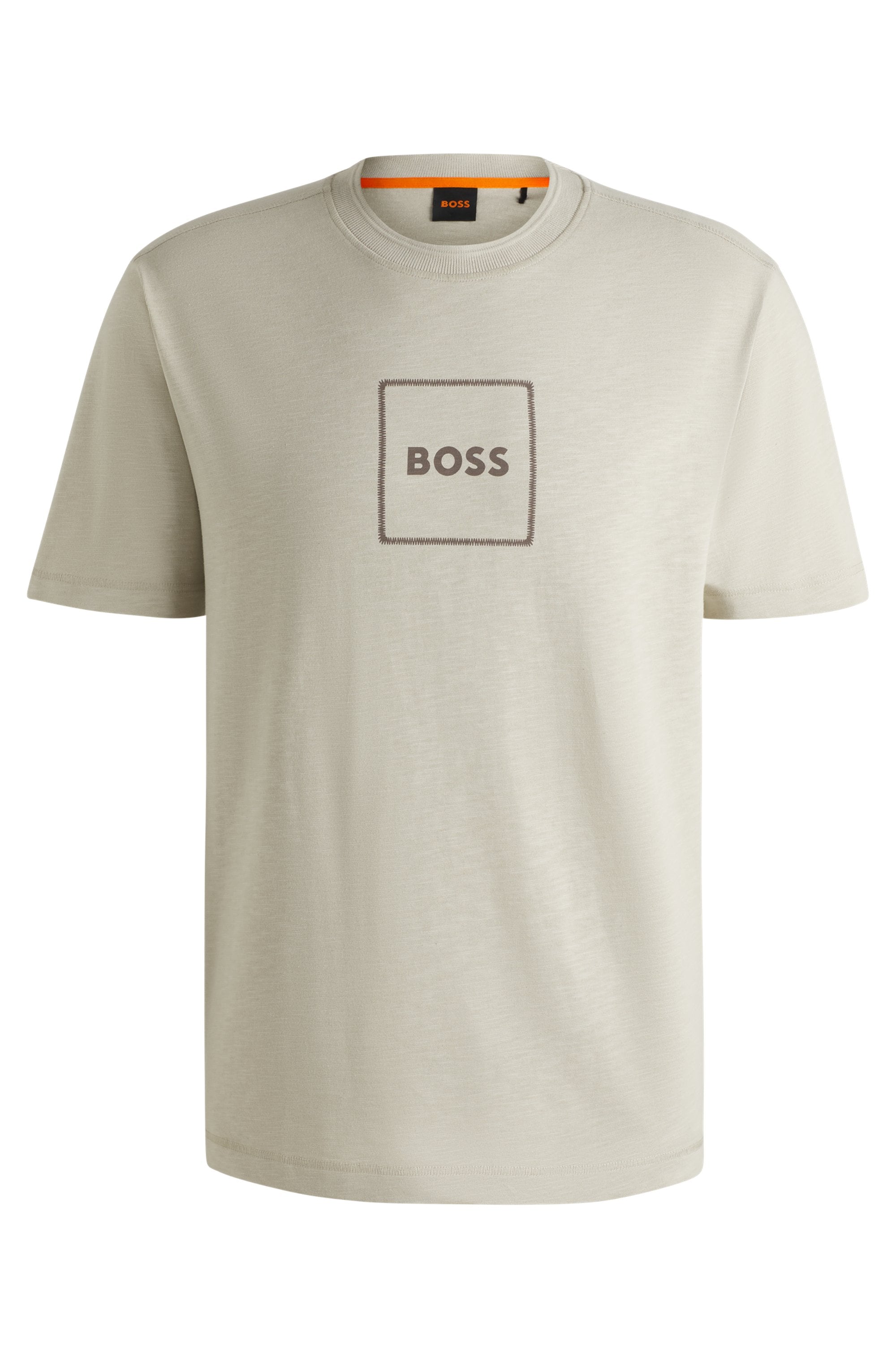 BOSS ORANGE T-Shirt »Te linenlogo«, mit BOSS Schriftzug