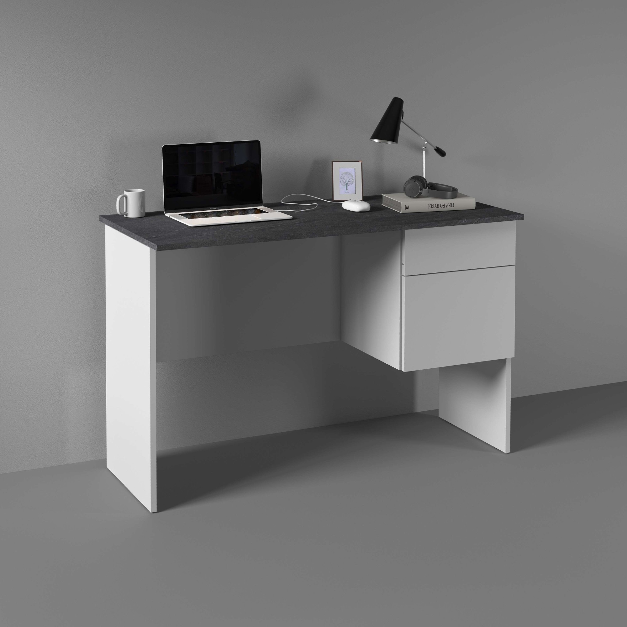 INOSIGN Schreibtisch »Sunrise, kleiner Computertisch, Bürotisch«, mit 1 Tür & 1 Schublade, Tischplatte Breite 110 cm, Made in Italy