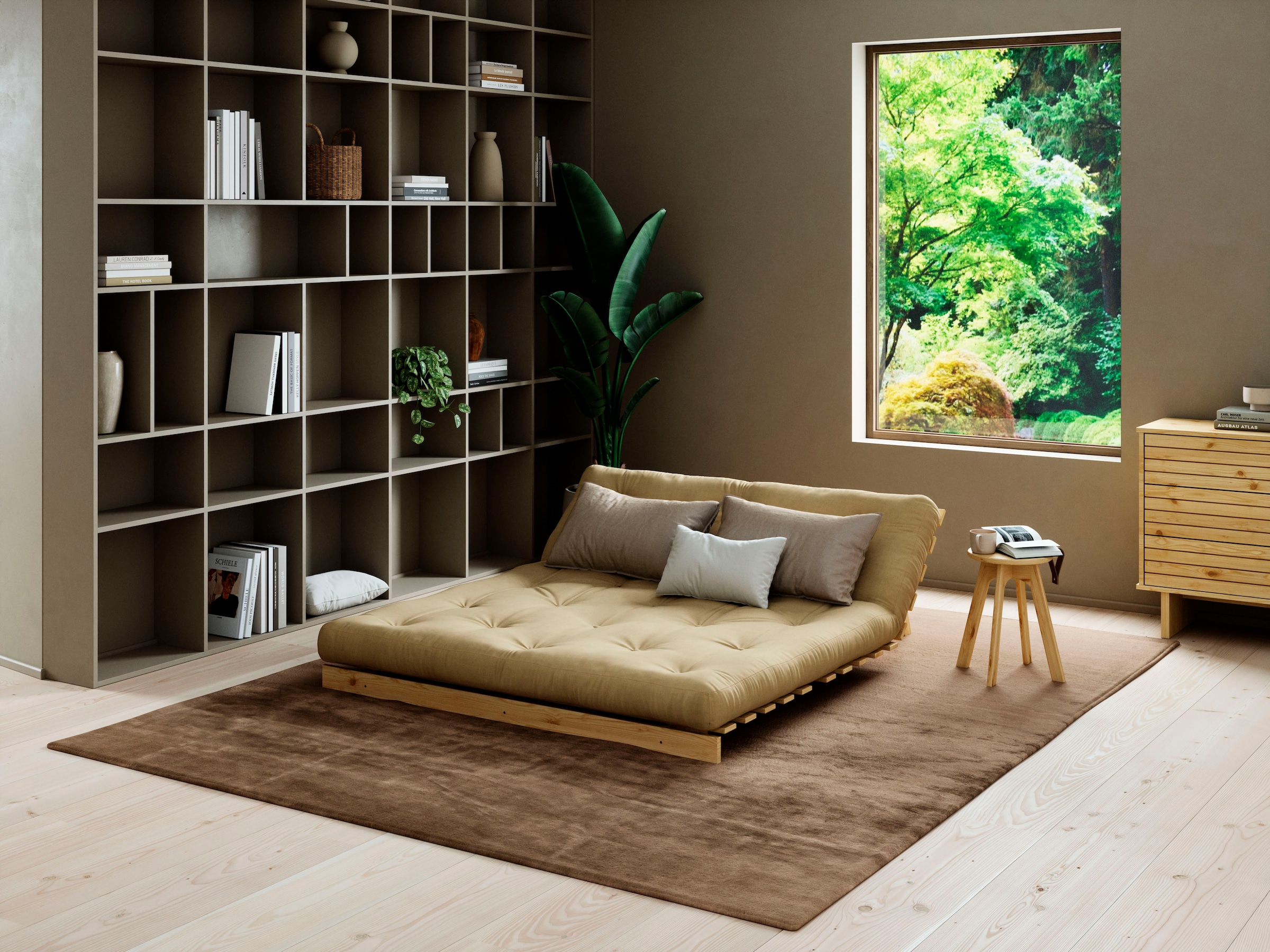 Karup Design Schlafsofa »Roots 160«, (2 St.), Mit Holzstruktur, inkl. Futonmatratze, Liegefläche 160x200 cm