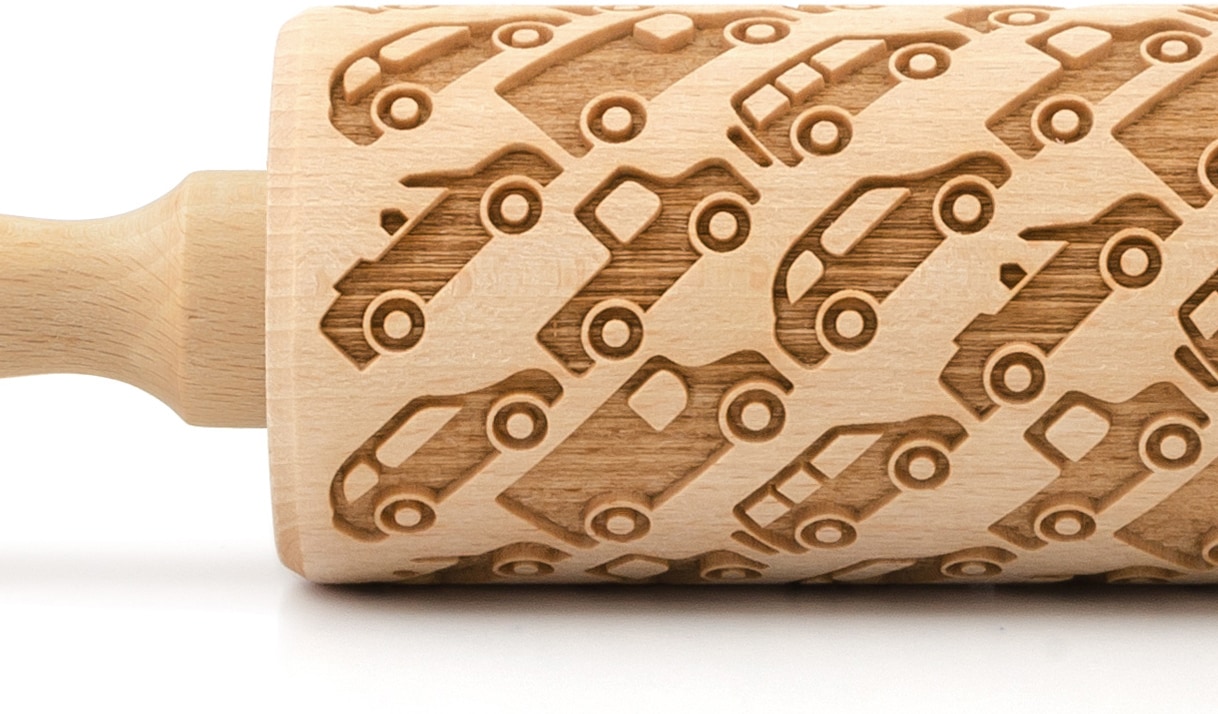 folkroll Teigroller »3D-Motiv-Teigrolle« Autos