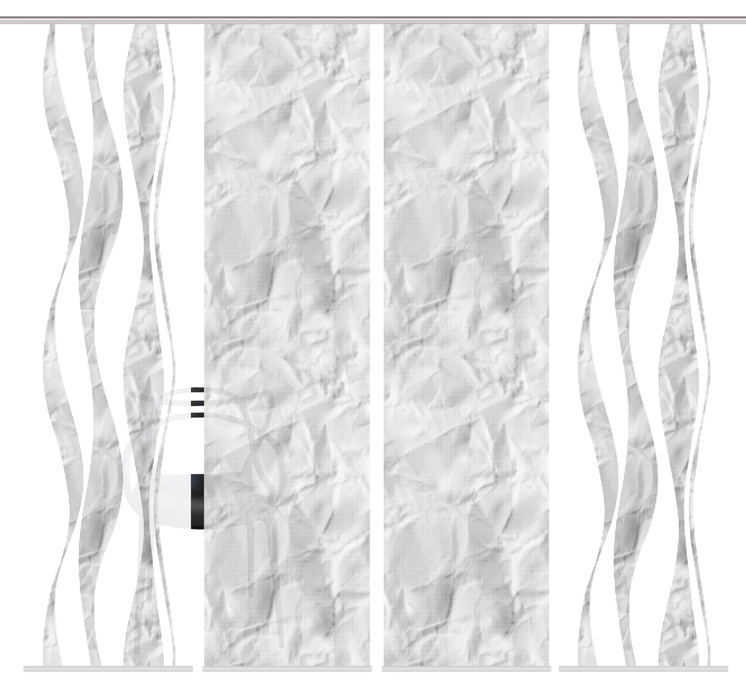 HOME WOHNIDEEN Schiebegardine »SOEREN« Paneelwagen 4 Stk. tlg. SCHIEBEVORHANGSET,SEIDENOPTIK,DIGIDRUCK