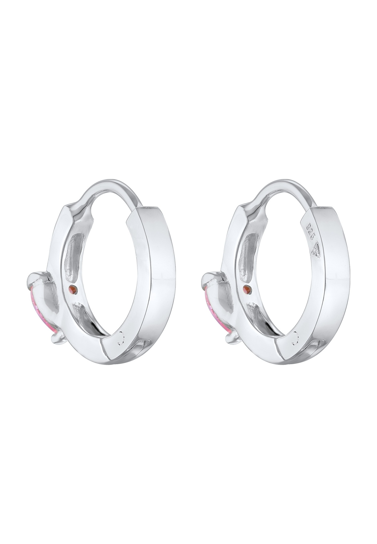 Elli Paar Ohrstecker »Ohrringe Kids Creolen Herz Zirkonia 925 Silber«