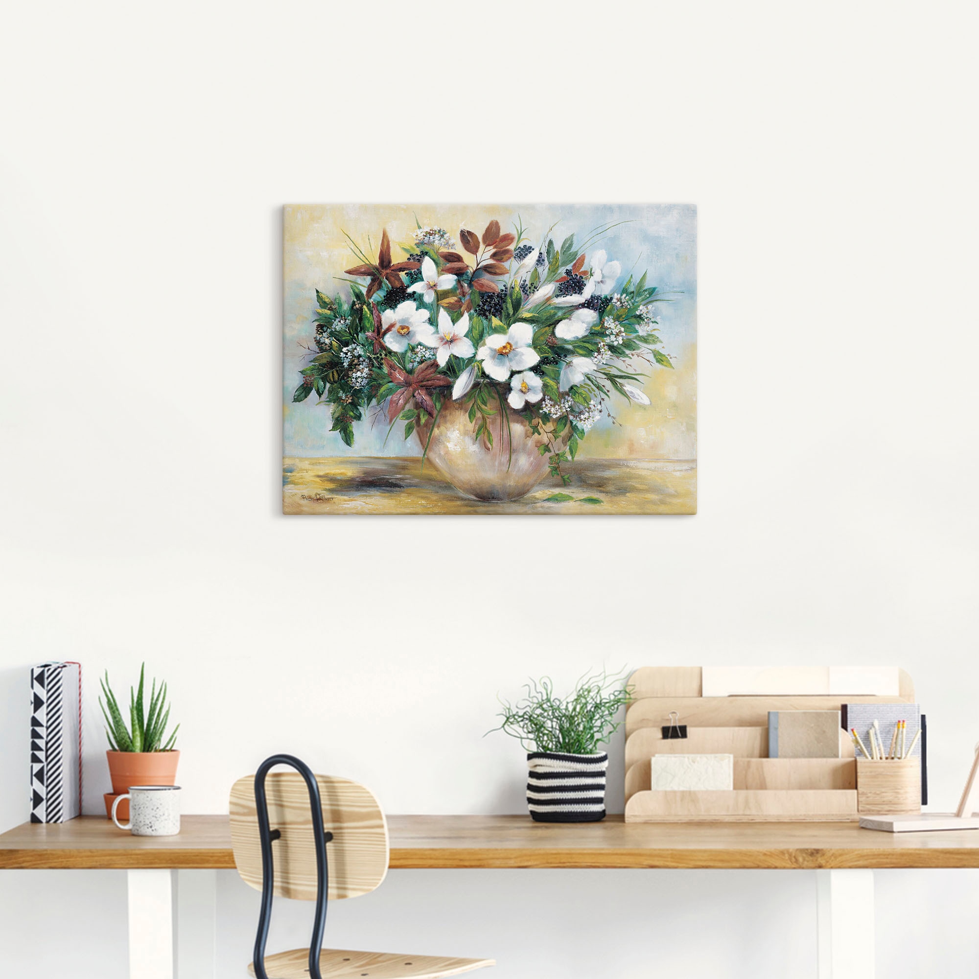 Artland Leinwandbild »Großzügige Blüten« Blumen 1 Stk. tlg. auf Holzrahmen gespannt