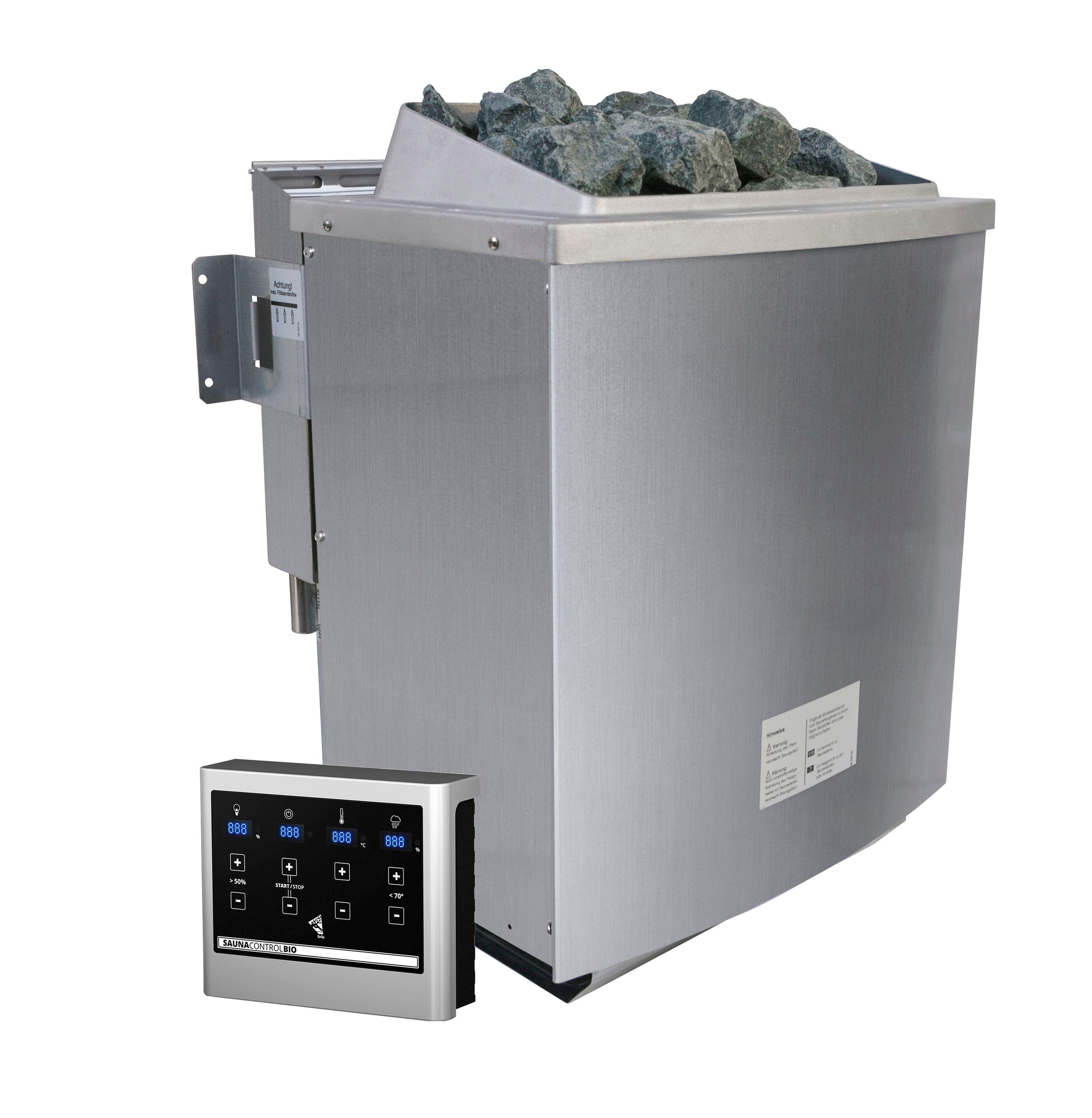 Karibu Sauna »Solida« Set,  Ofen 9 kW Bio externe Strg easy