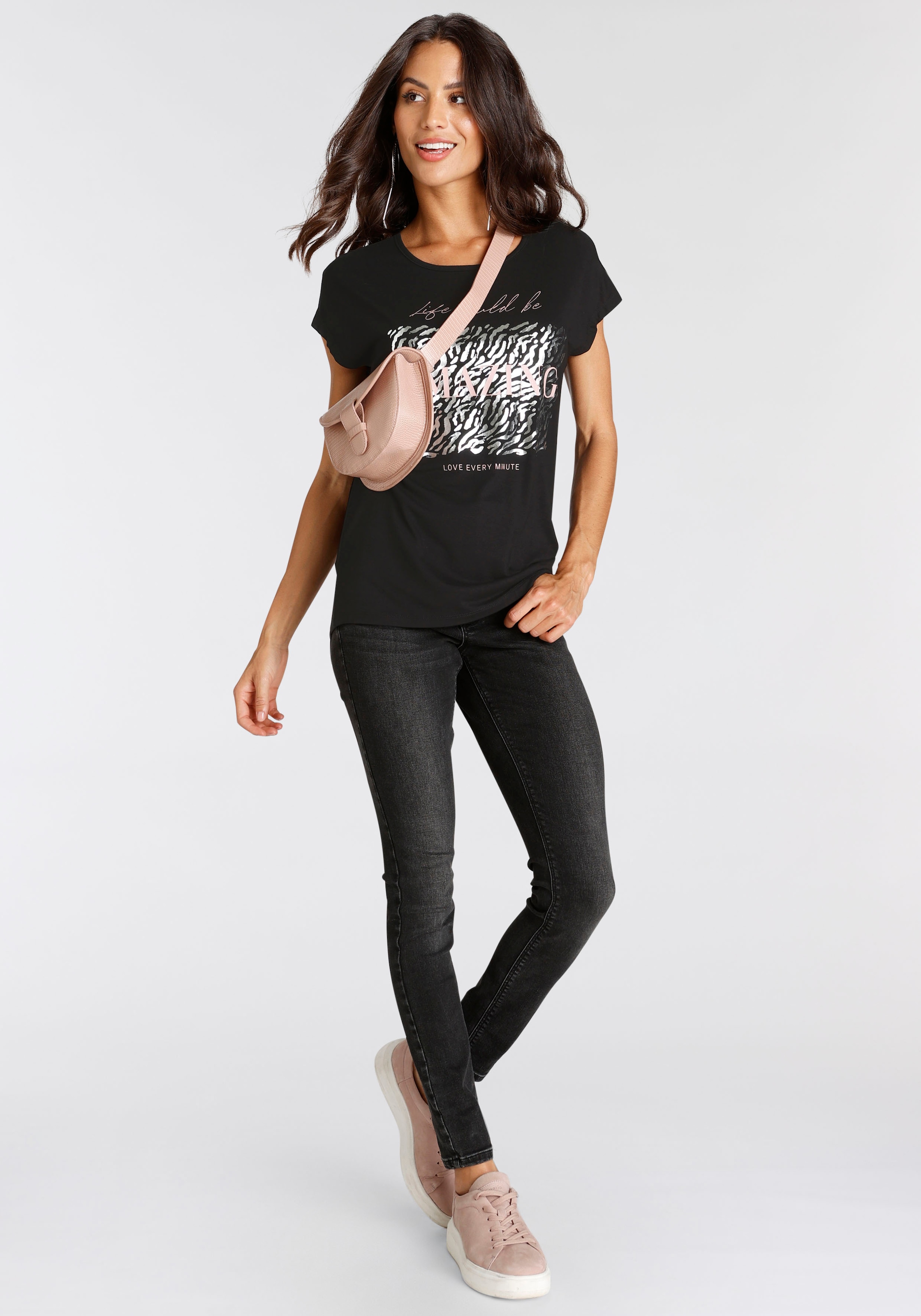 Laura Scott T-Shirt, mit modischem Folienprint bei ♕