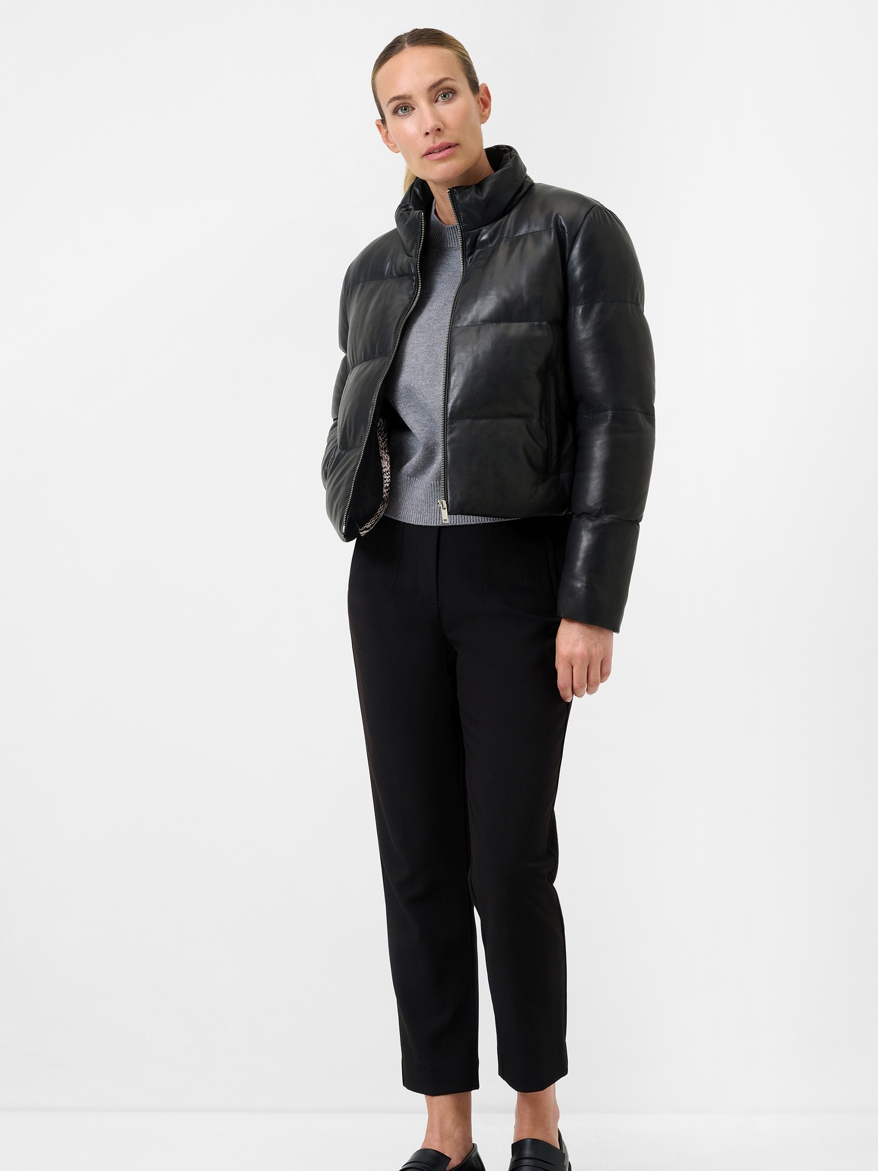 RICANO Steppjacke »Lederjacke Audrey« ohne Kapuze Handgefertigt aus echtem Leder