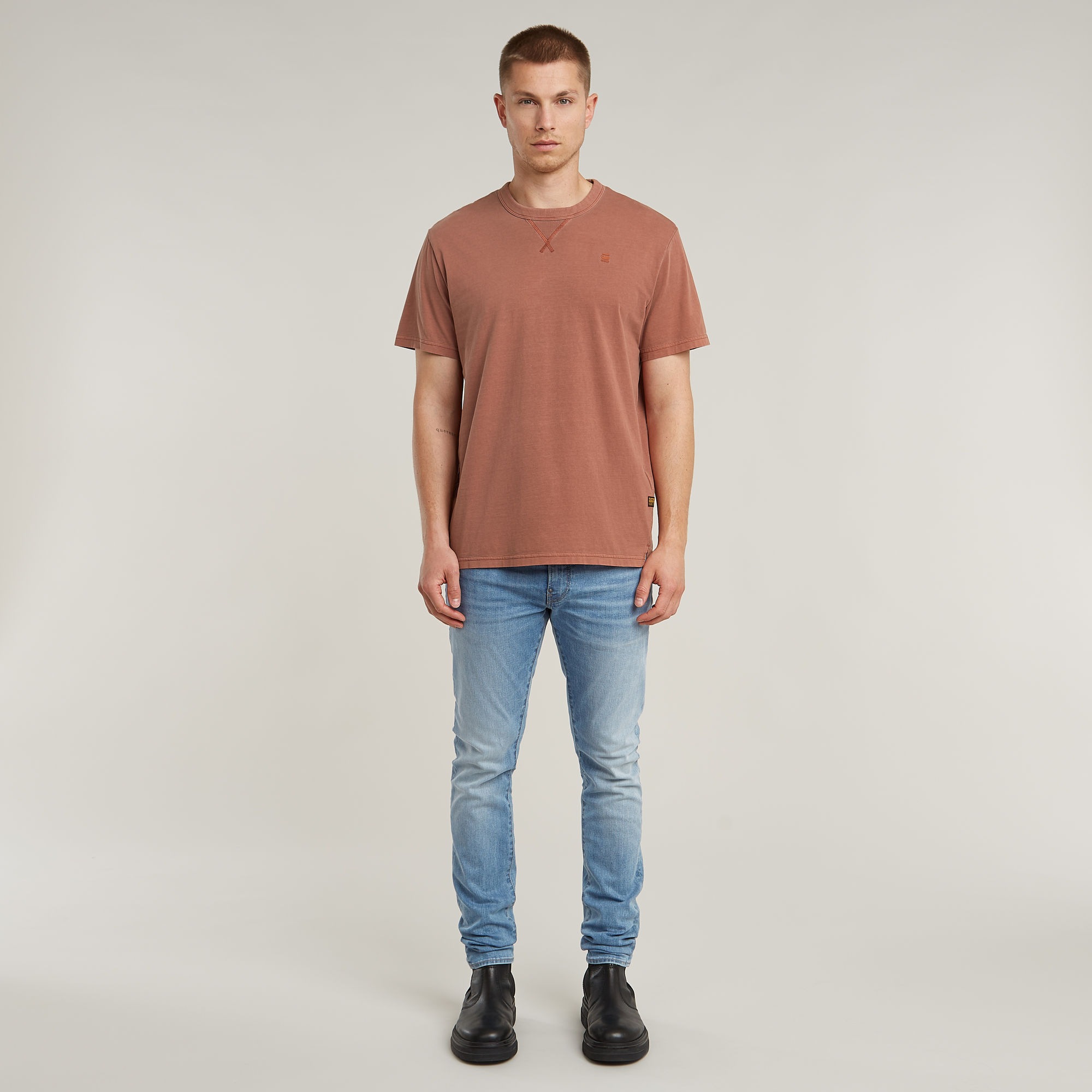 G-STAR T-Shirt »Nifous«, Rundhals, mit Rippeinsatz