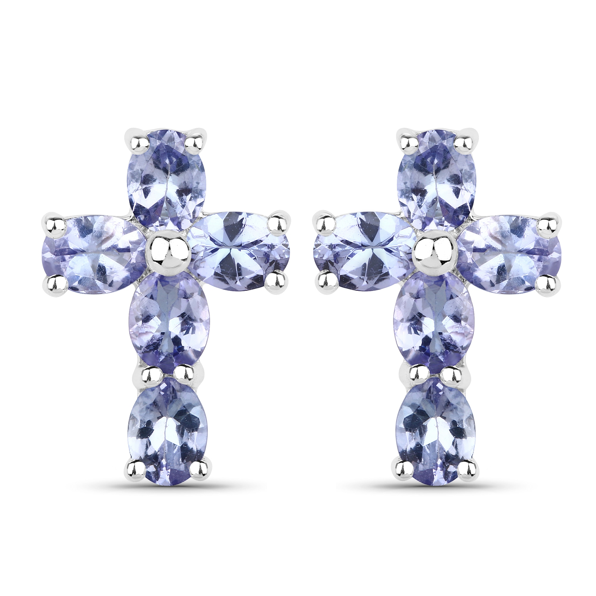 Vira Jewels Paar »925-Sterling rhodiniert | violett« Tansanit bestellen Ohrstecker Glänzend UNIVERSAL Silber